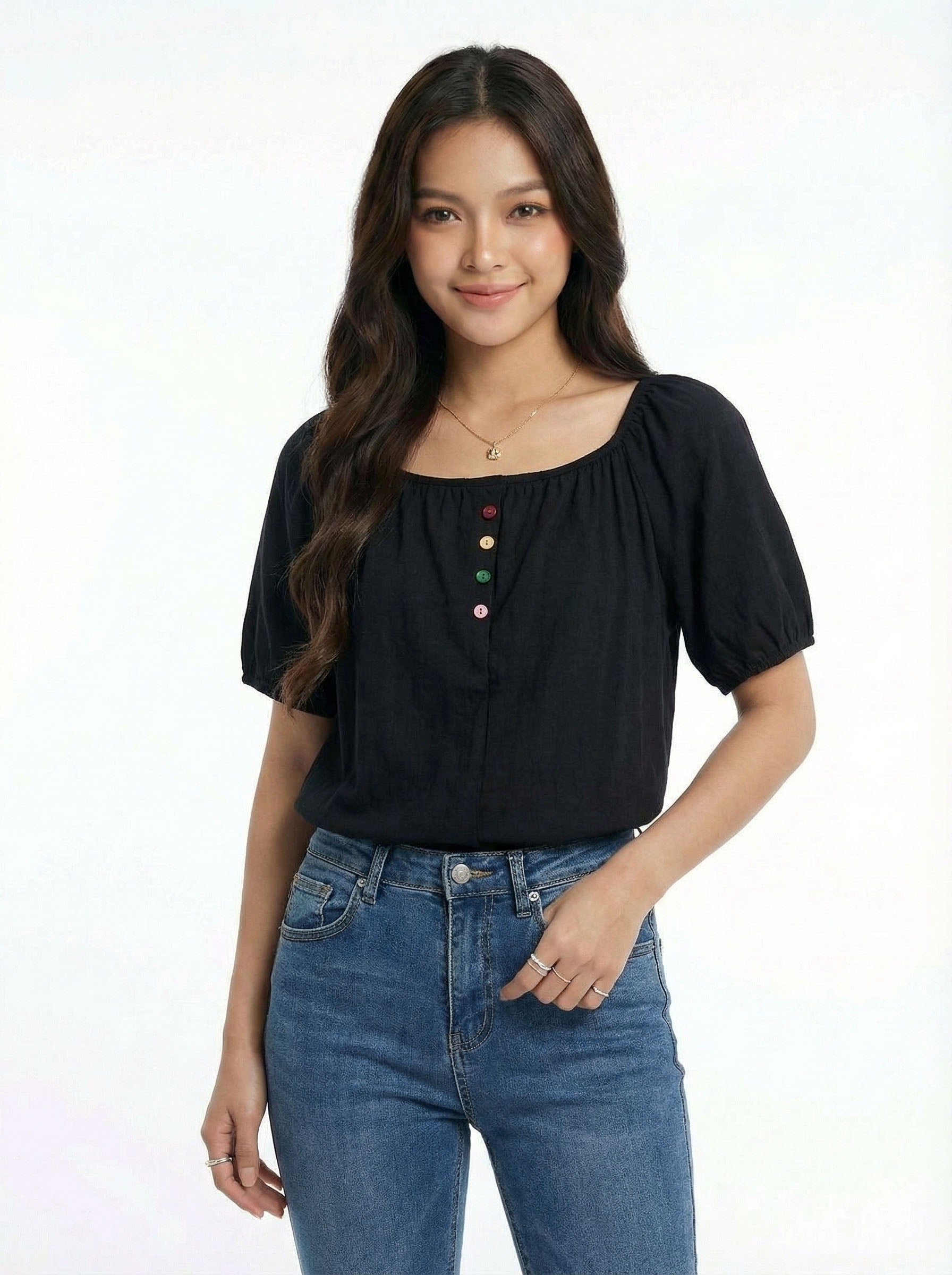 Square Neck Casual Oversized Short Sleeve