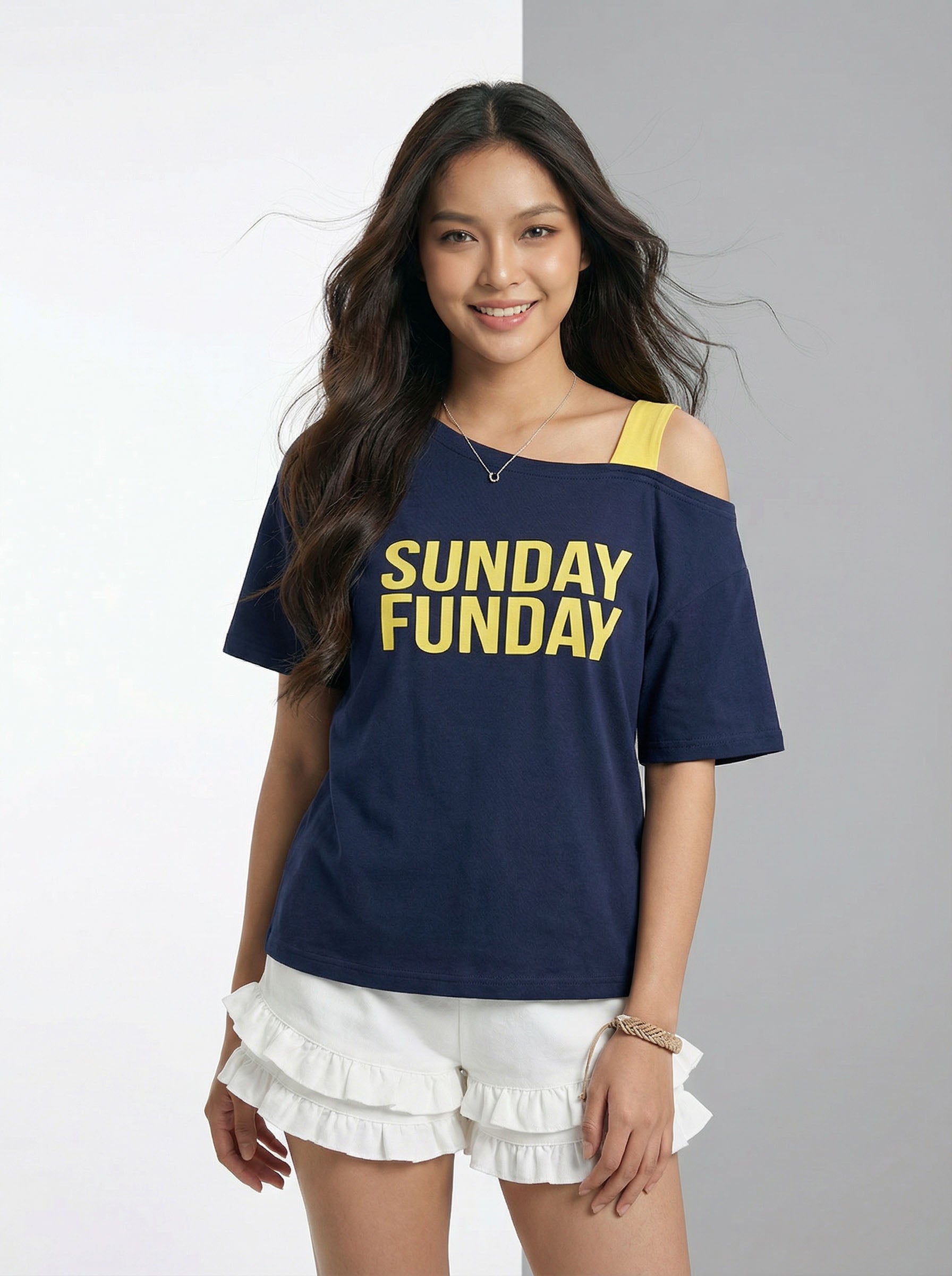 Color Block Spaghetti Strap Letter Printed Spaghetti Strap