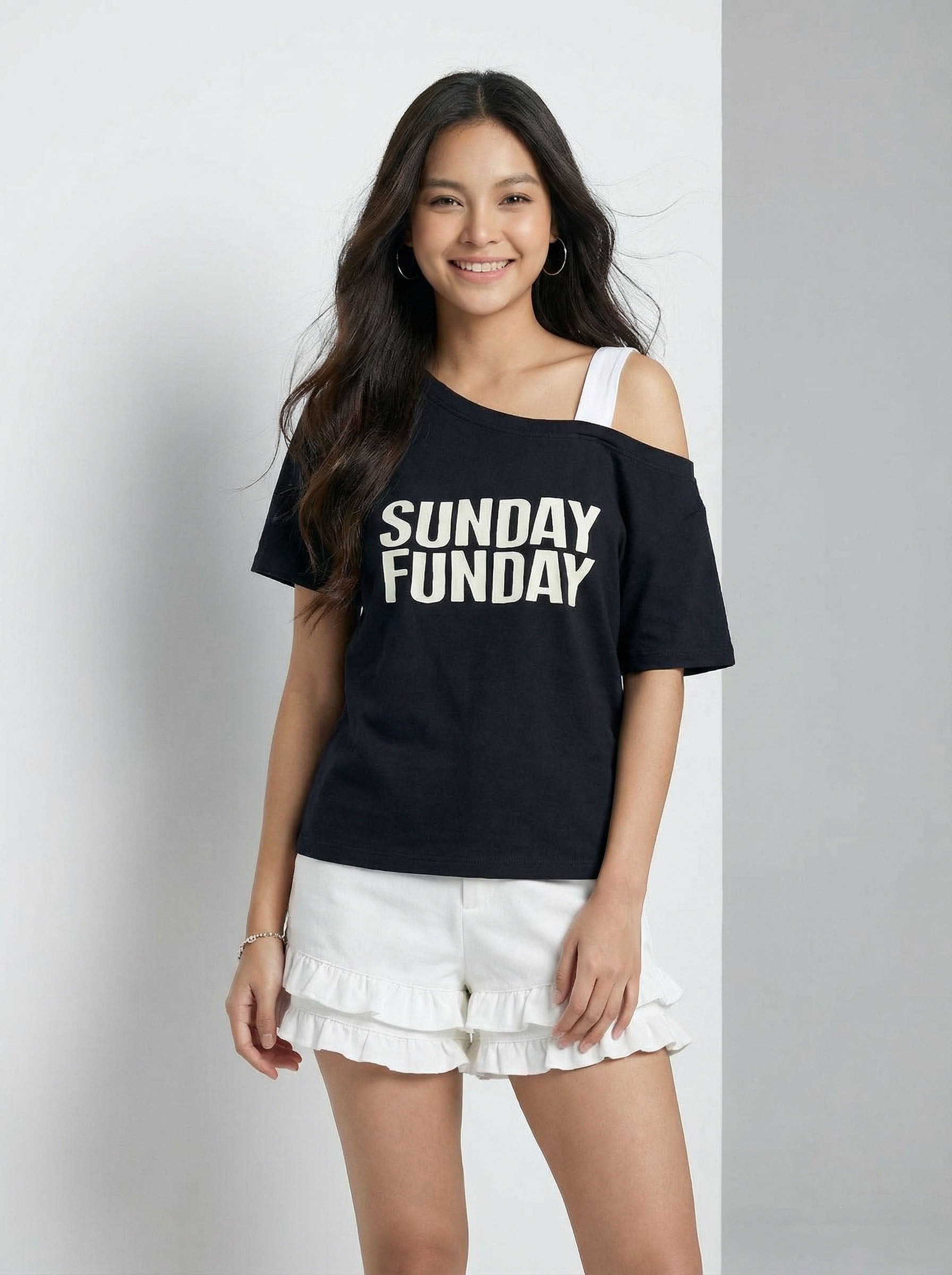 Color Block Spaghetti Strap Letter Printed Spaghetti Strap