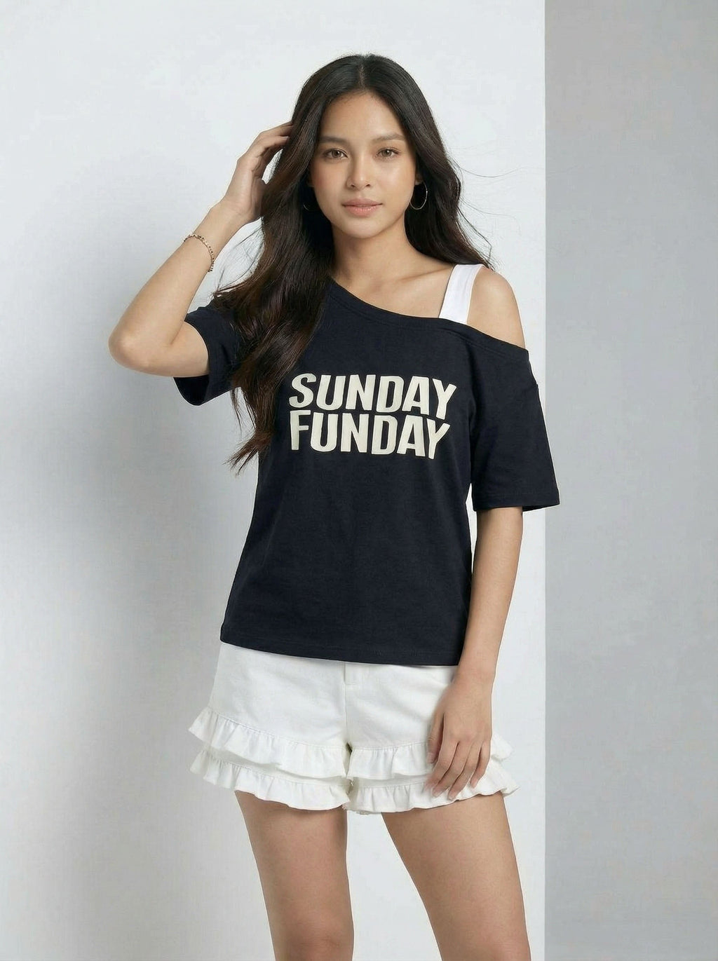 Color Block Spaghetti Strap Letter Printed Spaghetti Strap