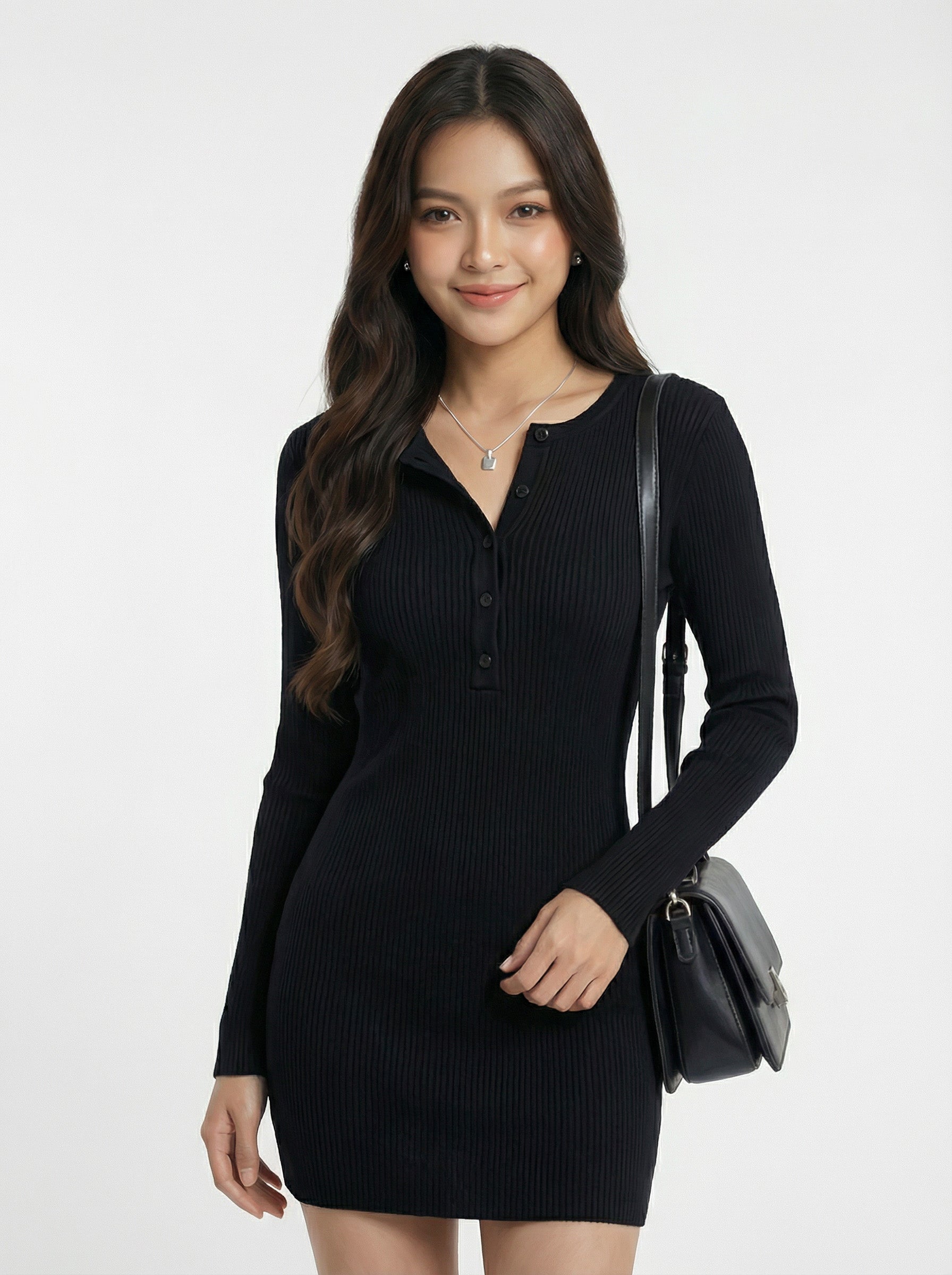 Chic Little Black Hip-hugging Dress