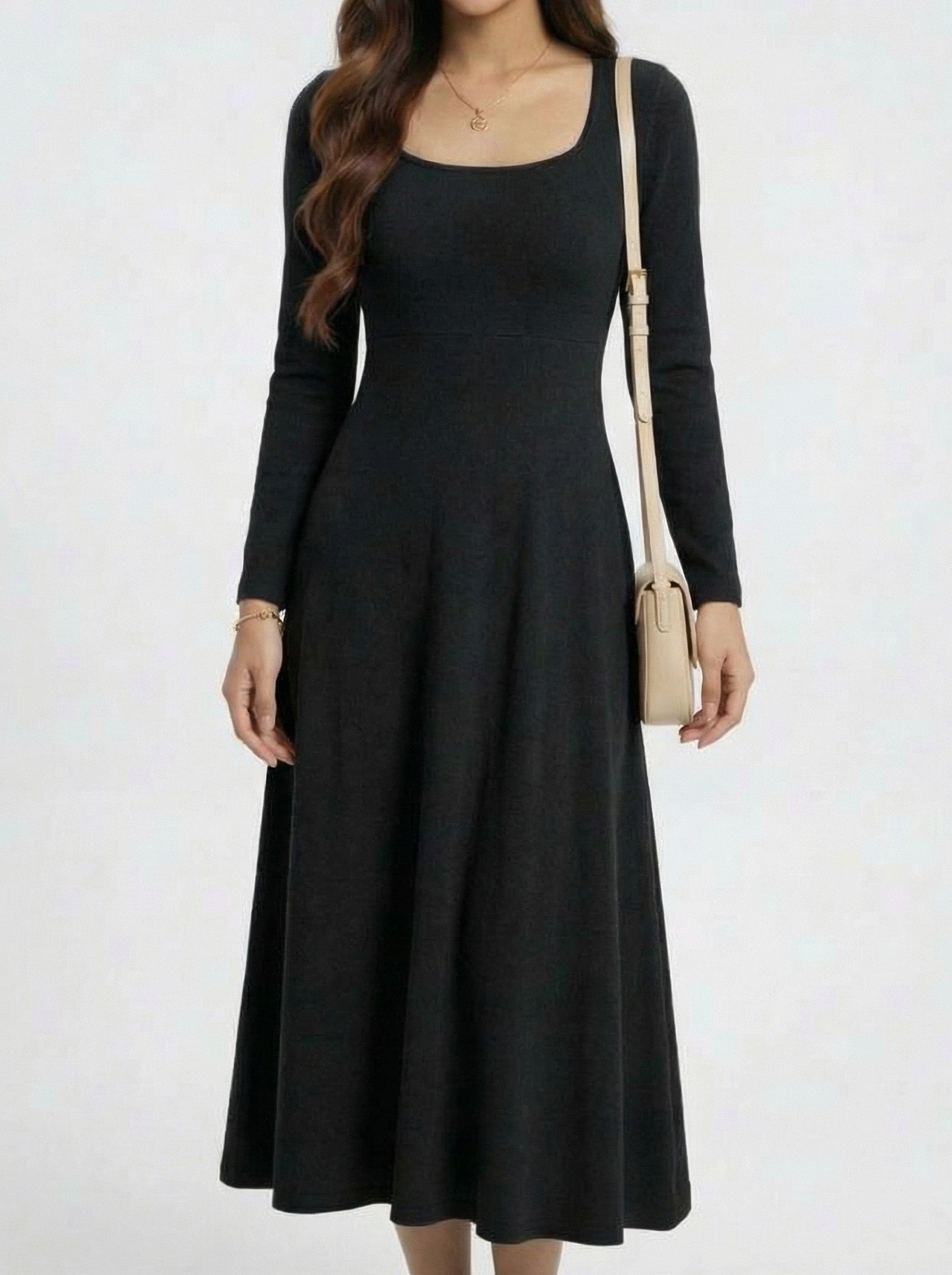 Trendy Slimming Layering Midi Dress