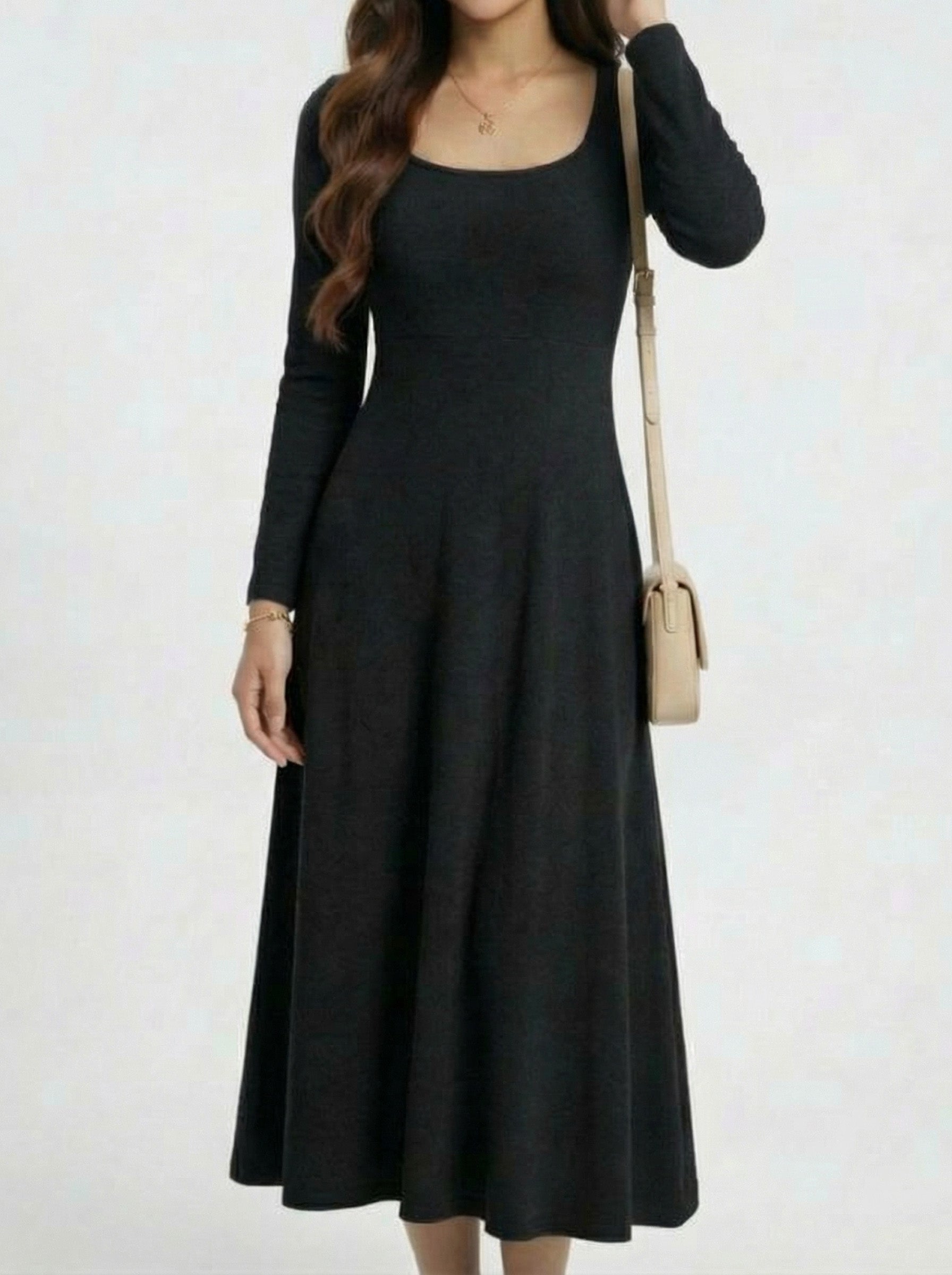 Trendy Slimming Layering Midi Dress