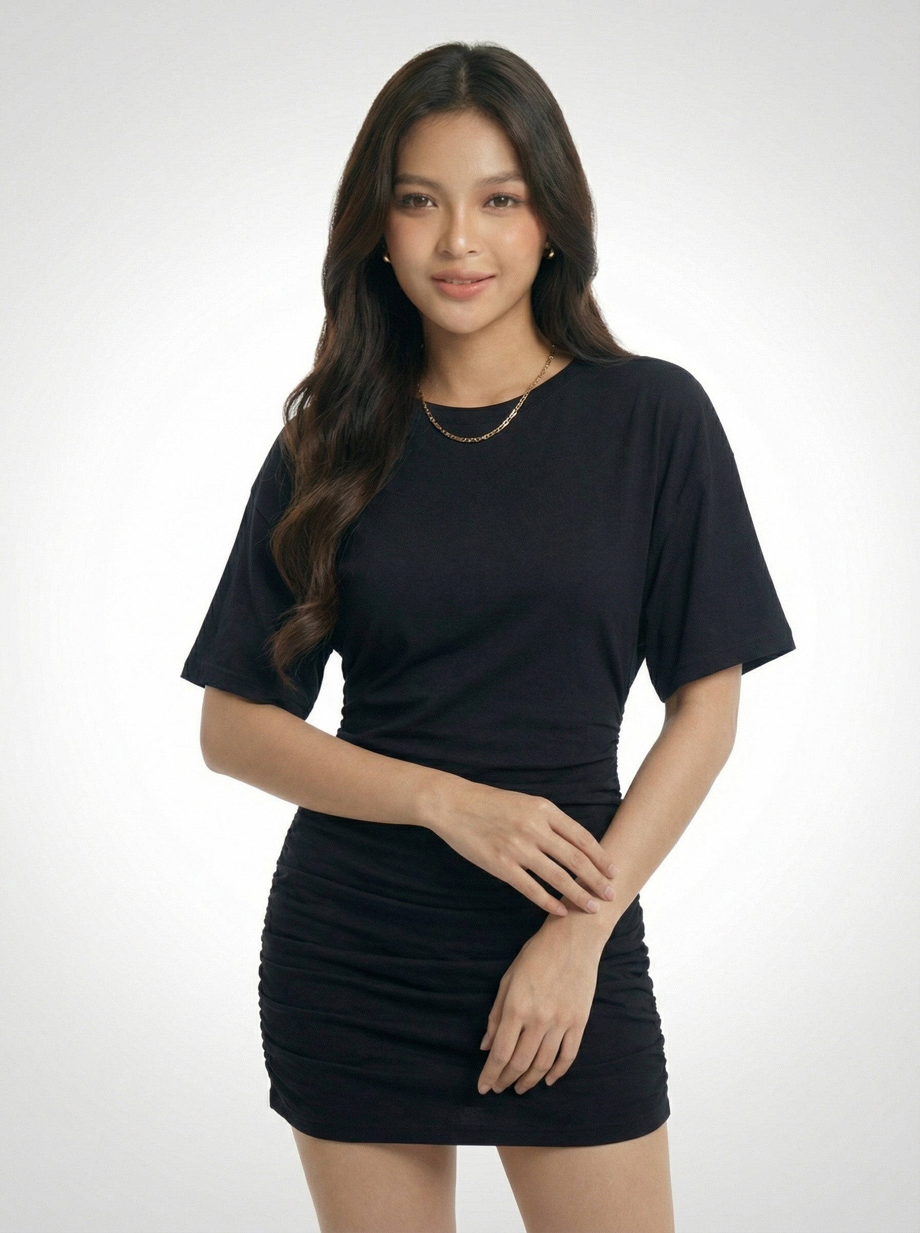 Slimming Ruched Hip-Hugging Summer Dress