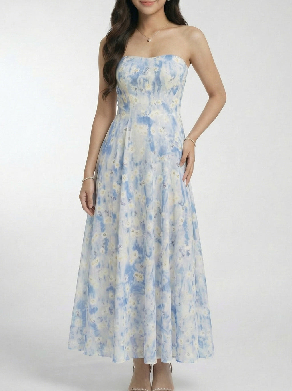 Elegant Floral Print Beach Spaghetti Strap Maxi Dress