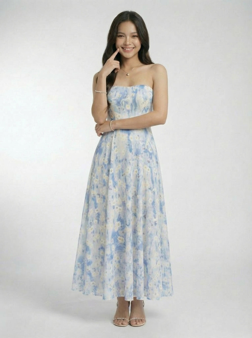 Elegant Floral Print Beach Spaghetti Strap Maxi Dress