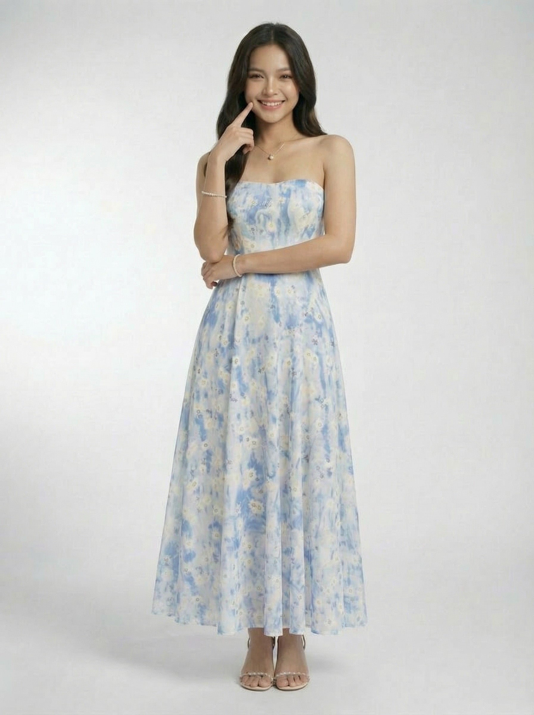 Elegant Floral Print Beach Spaghetti Strap Maxi Dress