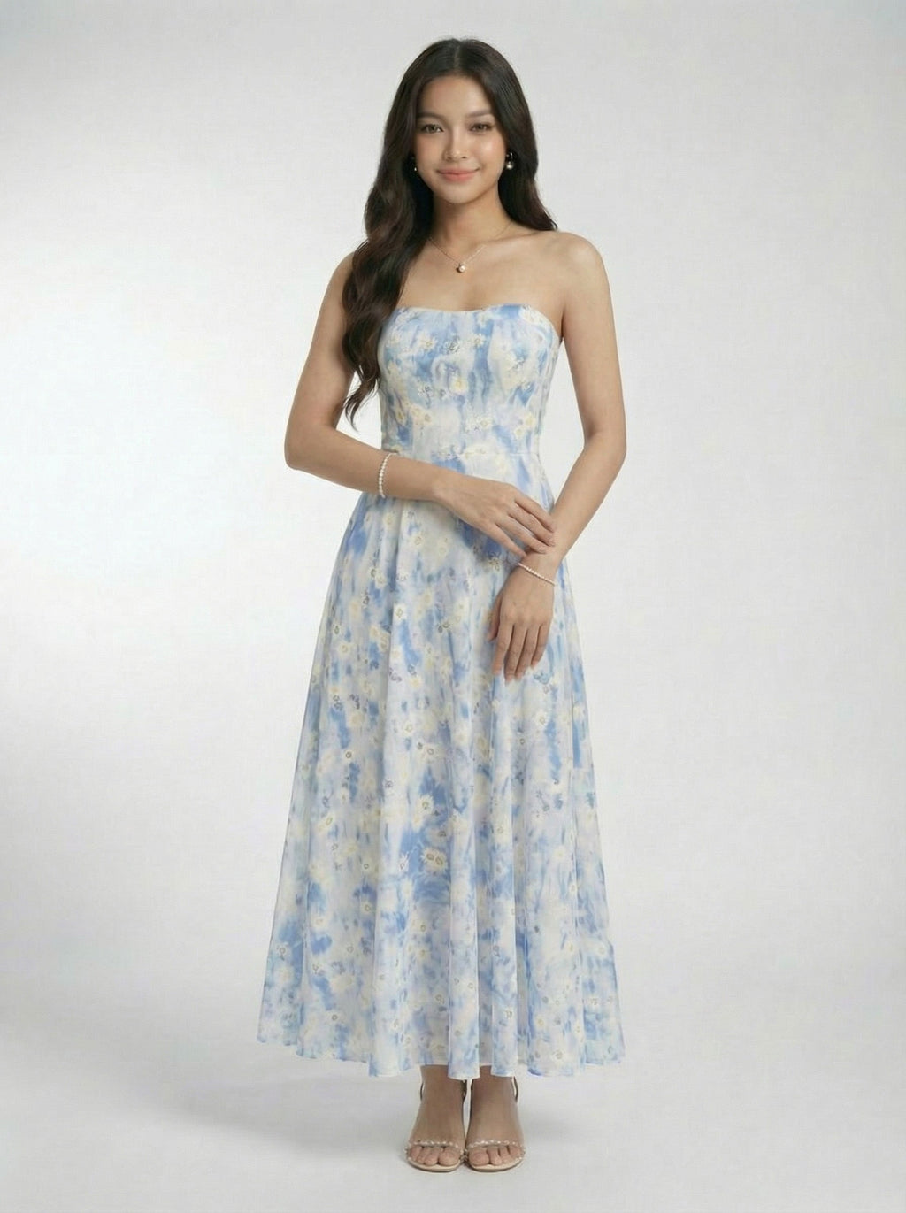 Elegant Floral Print Beach Spaghetti Strap Maxi Dress