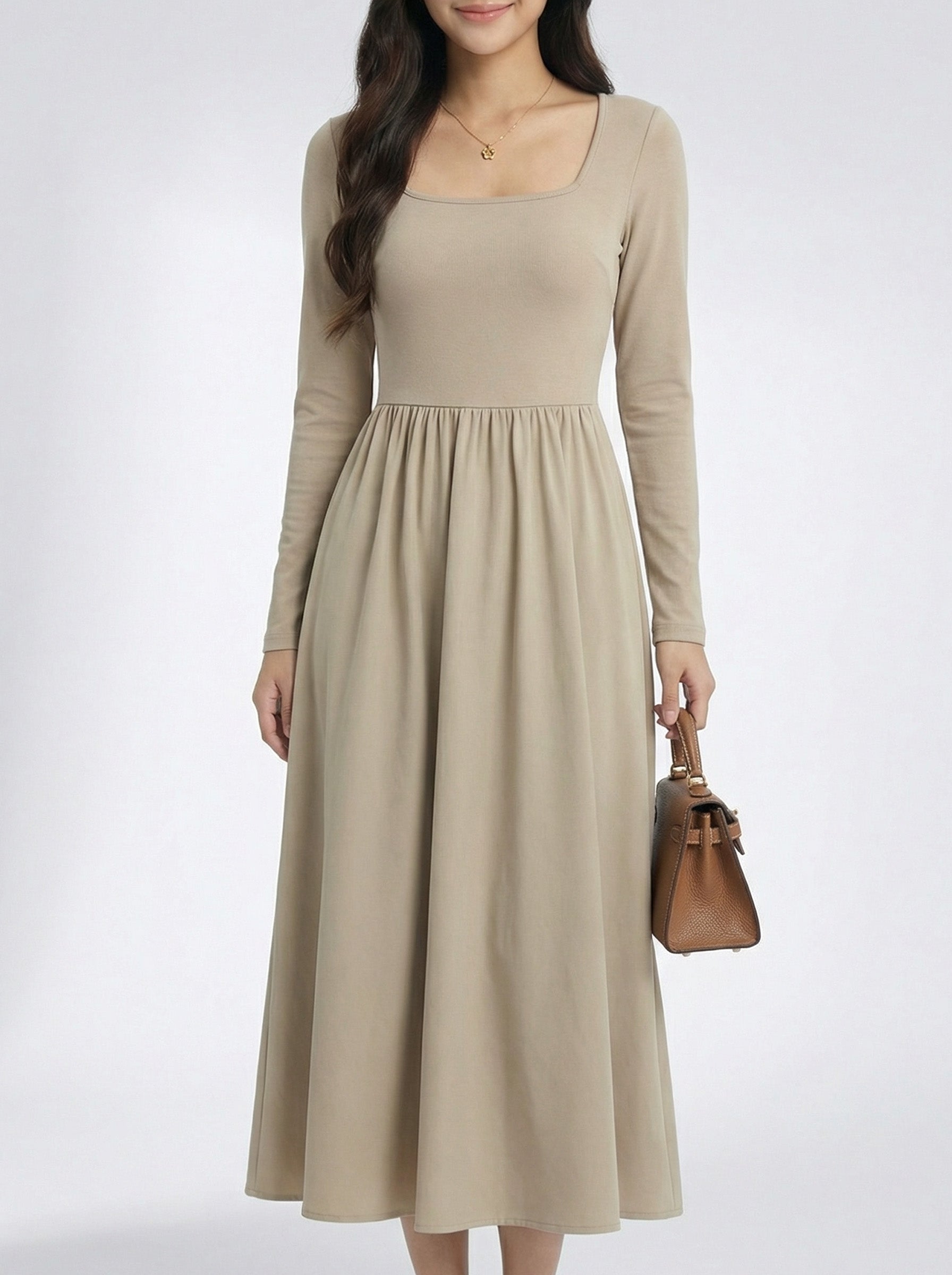 Soft Square Neck Base Layering Dress