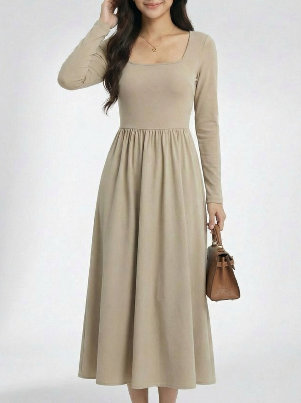 Soft Square Neck Base Layering Dress
