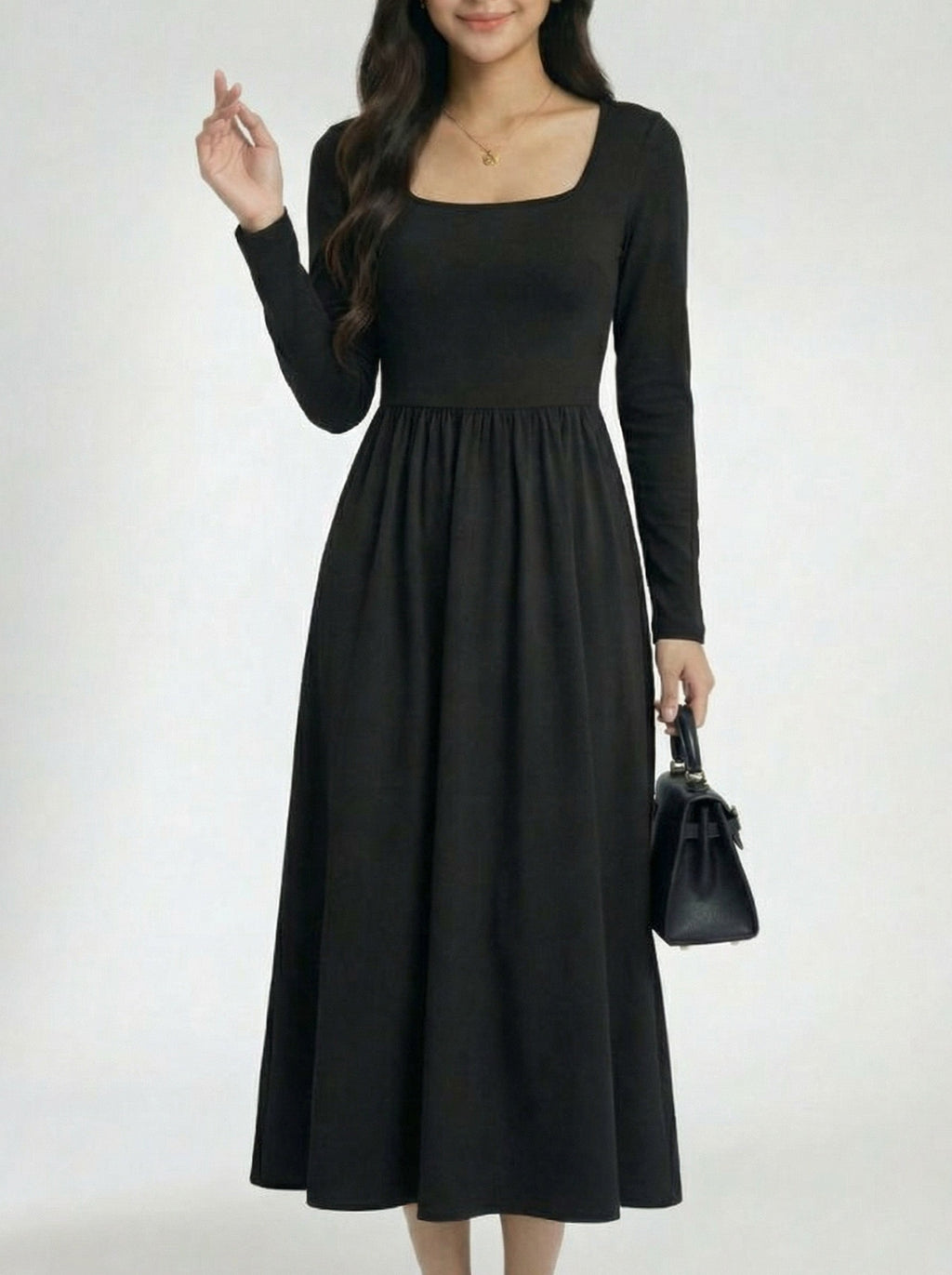 Soft Square Neck Base Layering Dress