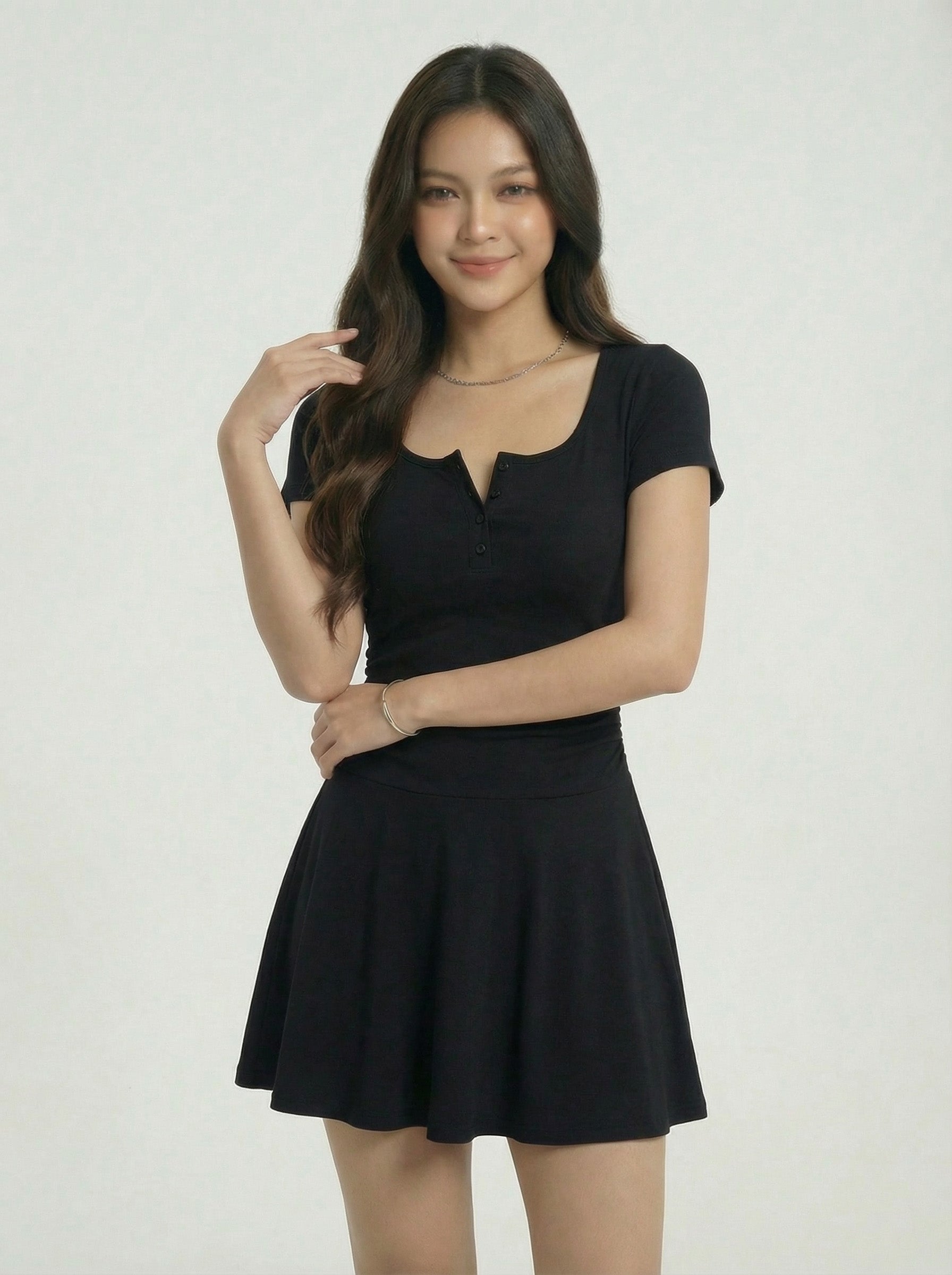 Spicy Ruched Waist-Cinching A-Line Mini Dress