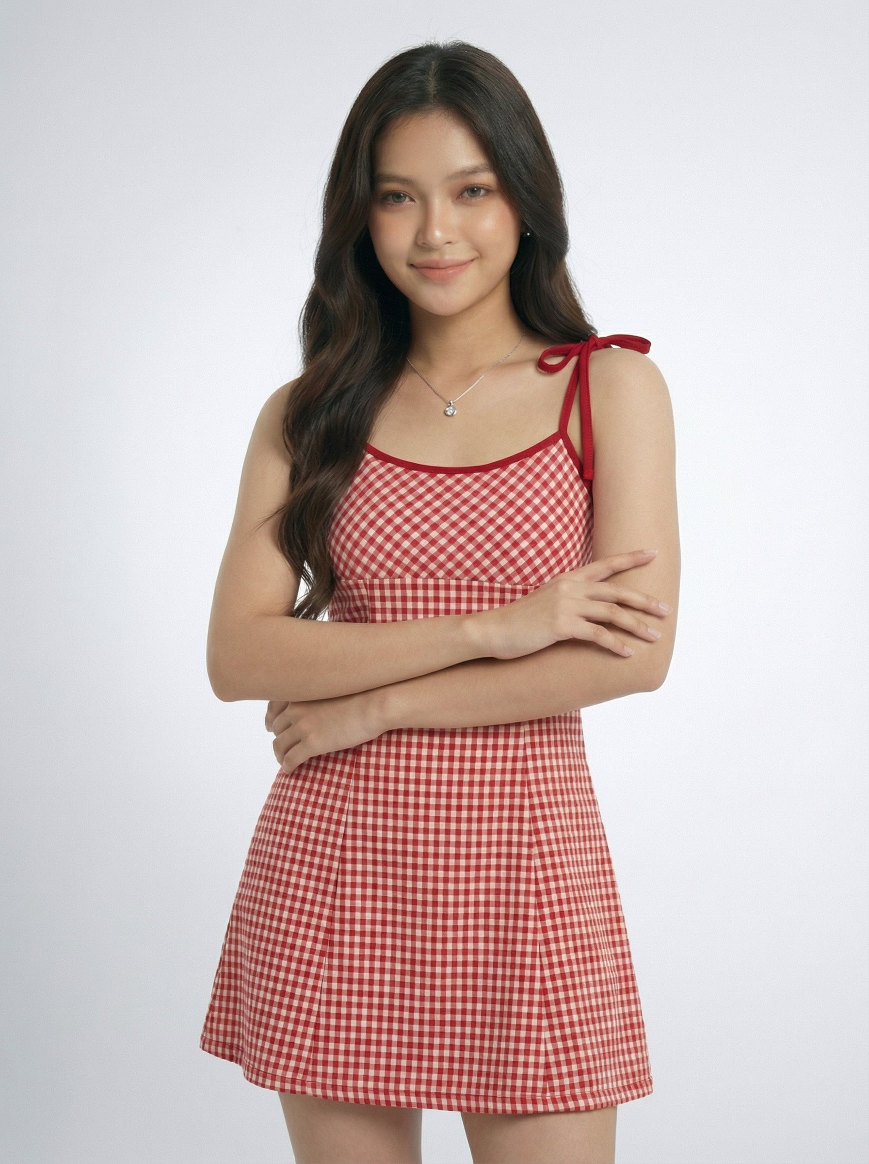 Sweet Plaid Spaghetti Strap Mini Dress