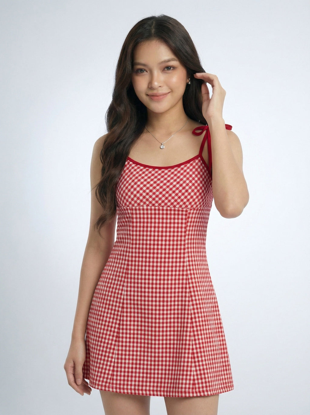 Sweet Plaid Spaghetti Strap Mini Dress
