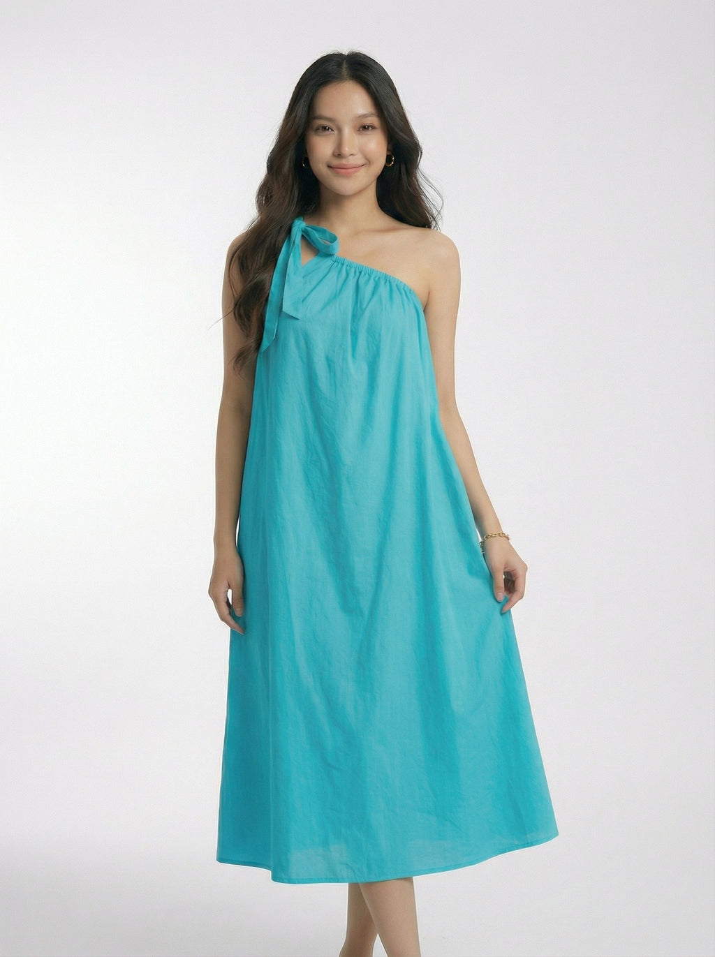 Asymmetrical Sleeveless One-Shoulder Dress