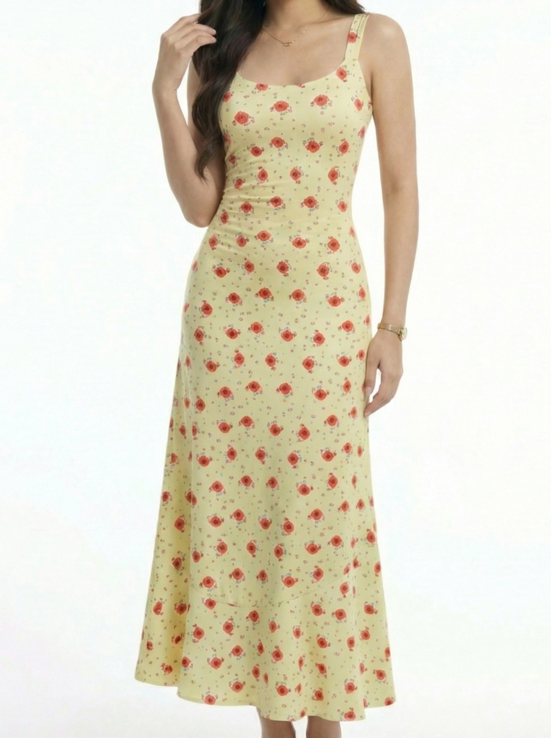 Elegant Resort Spaghetti Strap Floral Maxi Dress