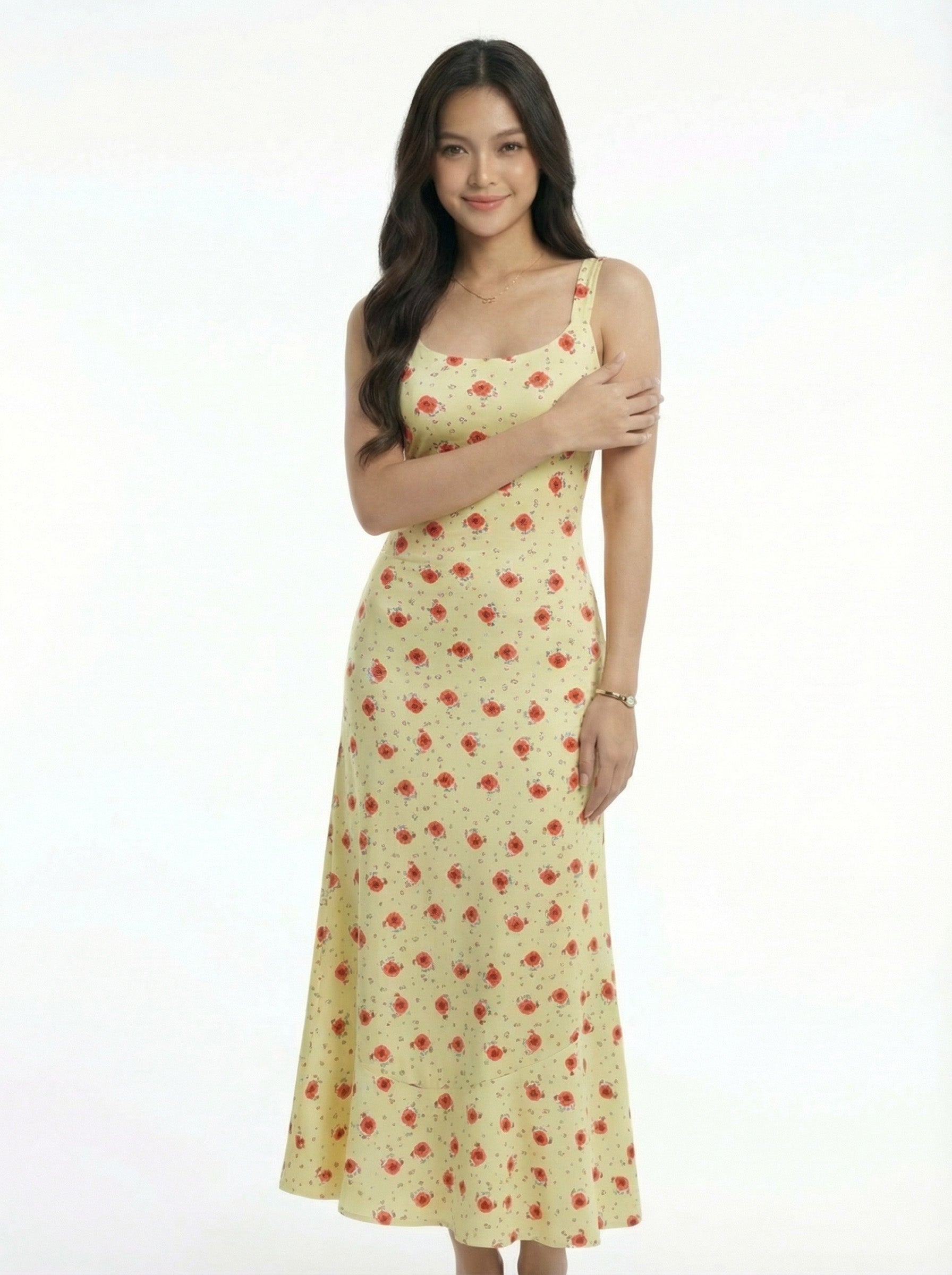 Elegant Resort Spaghetti Strap Floral Maxi Dress