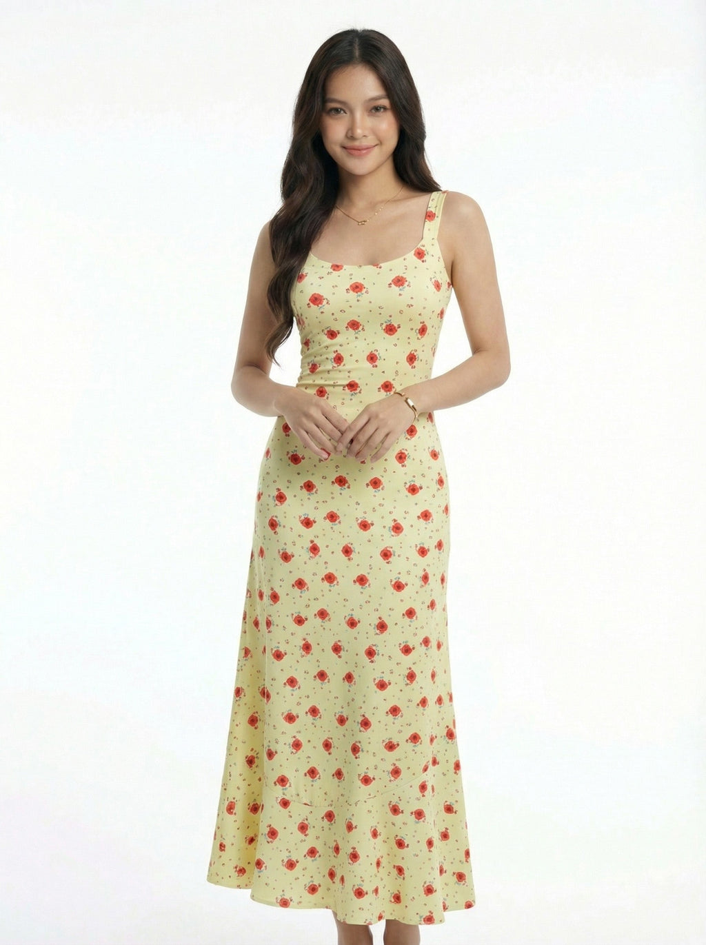 Elegant Resort Spaghetti Strap Floral Maxi Dress