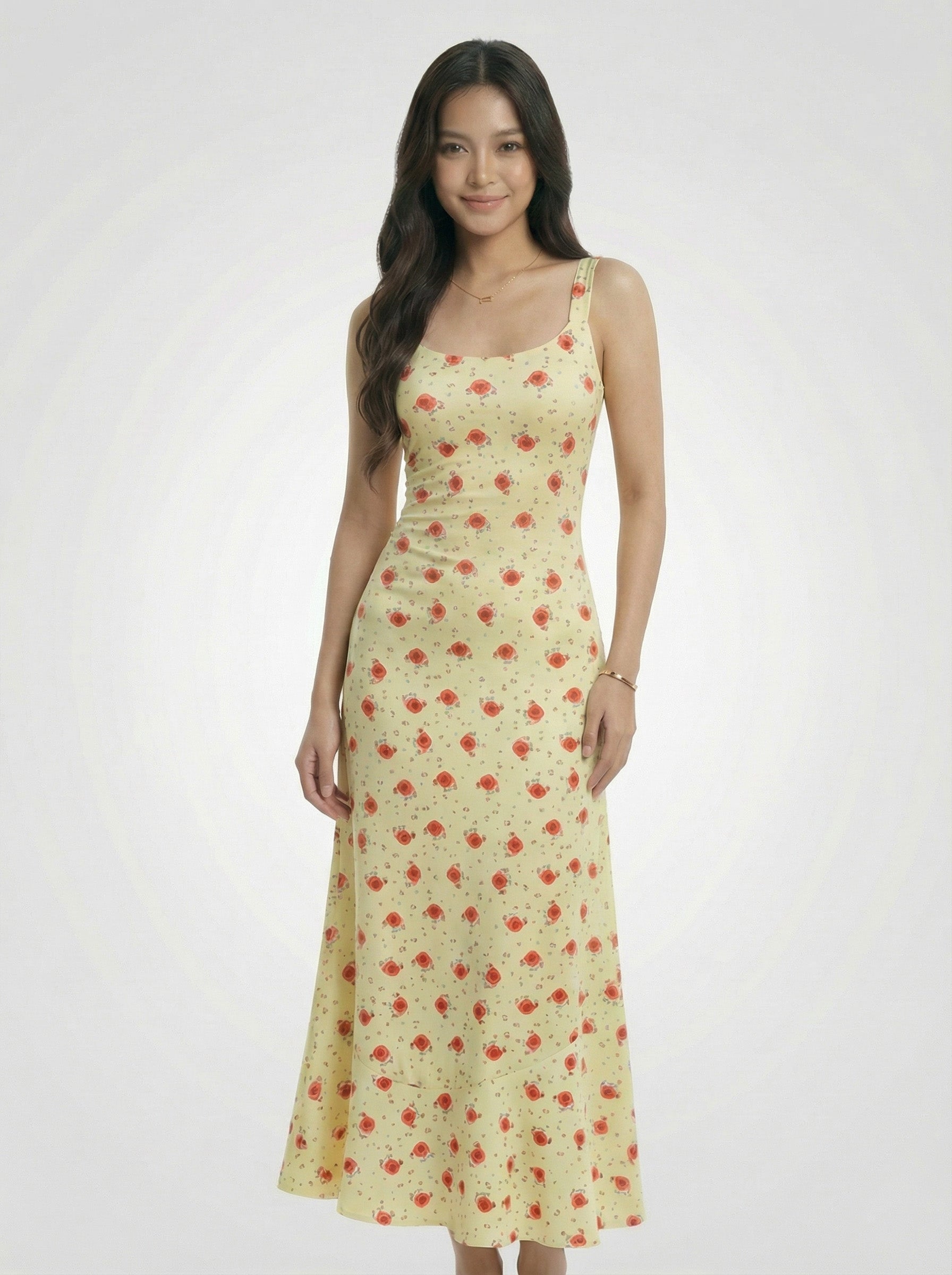 Elegant Resort Spaghetti Strap Floral Maxi Dress