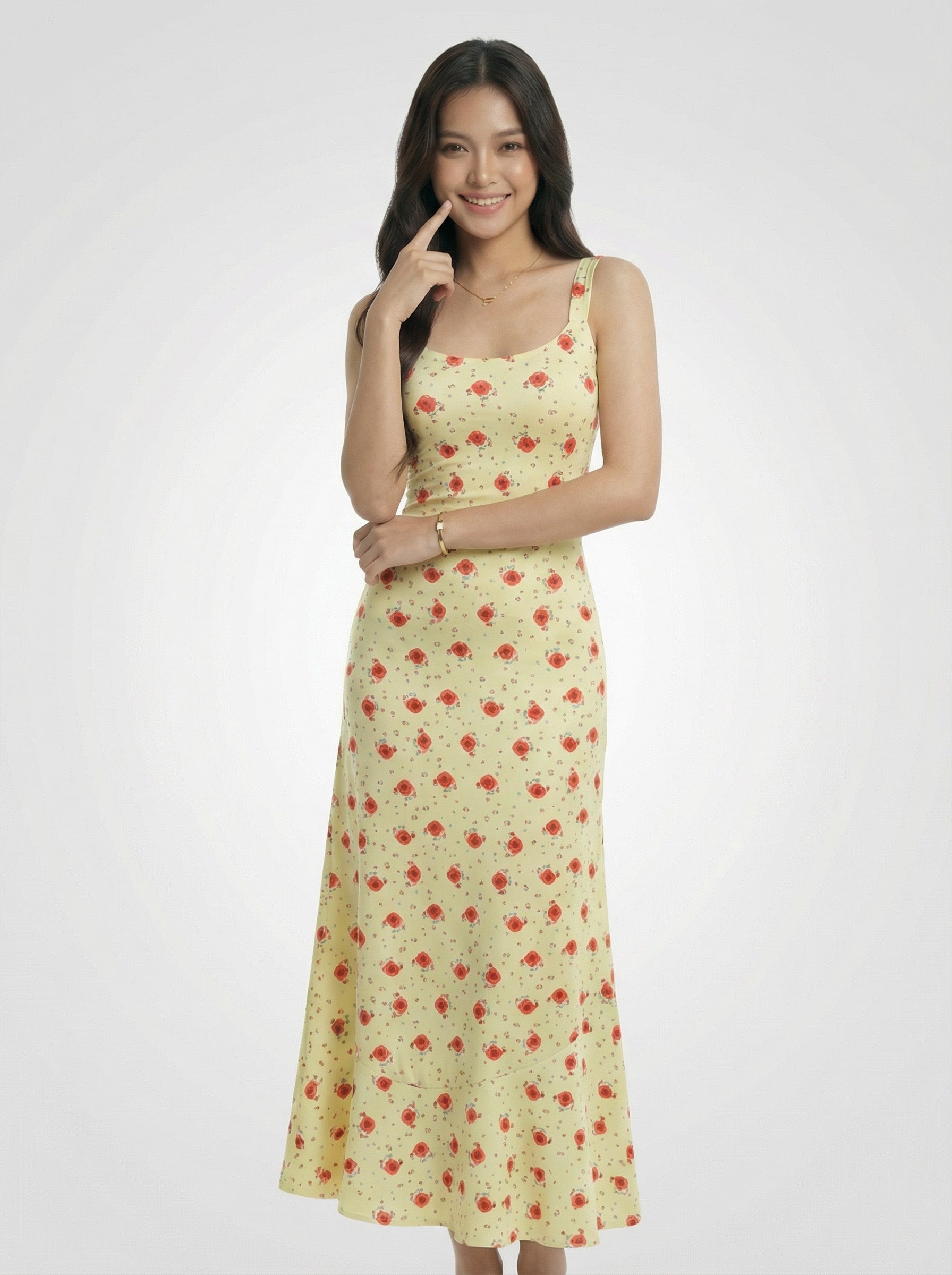 Elegant Resort Spaghetti Strap Floral Maxi Dress