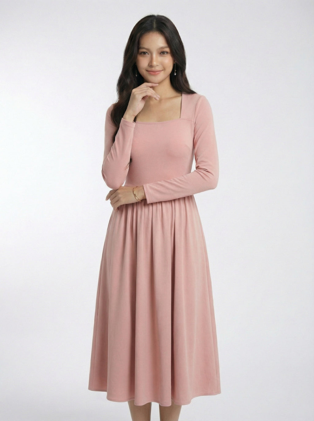 Layering Sweet Style A-Line Maxi Dress