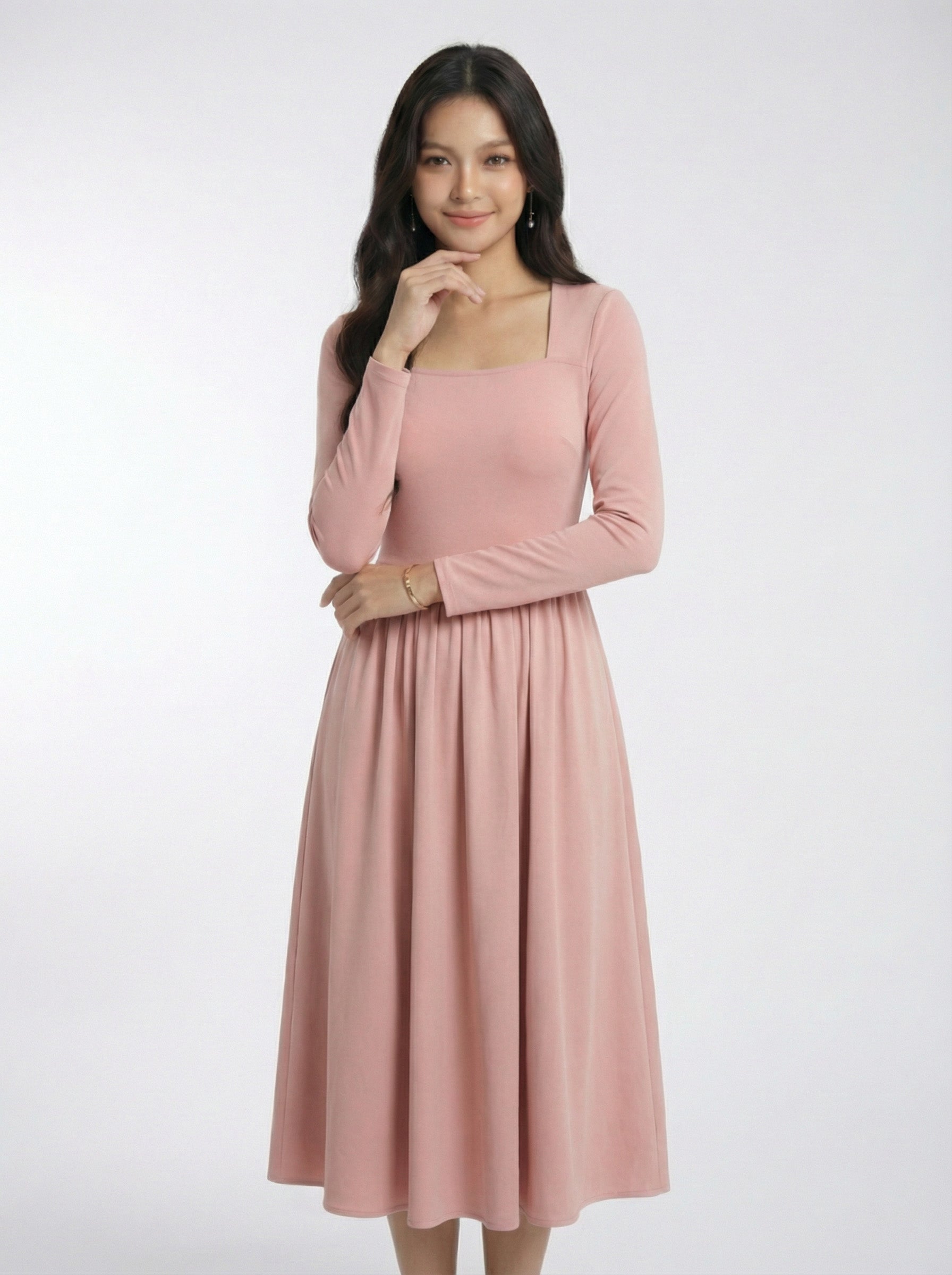 Layering Sweet Style A-Line Maxi Dress
