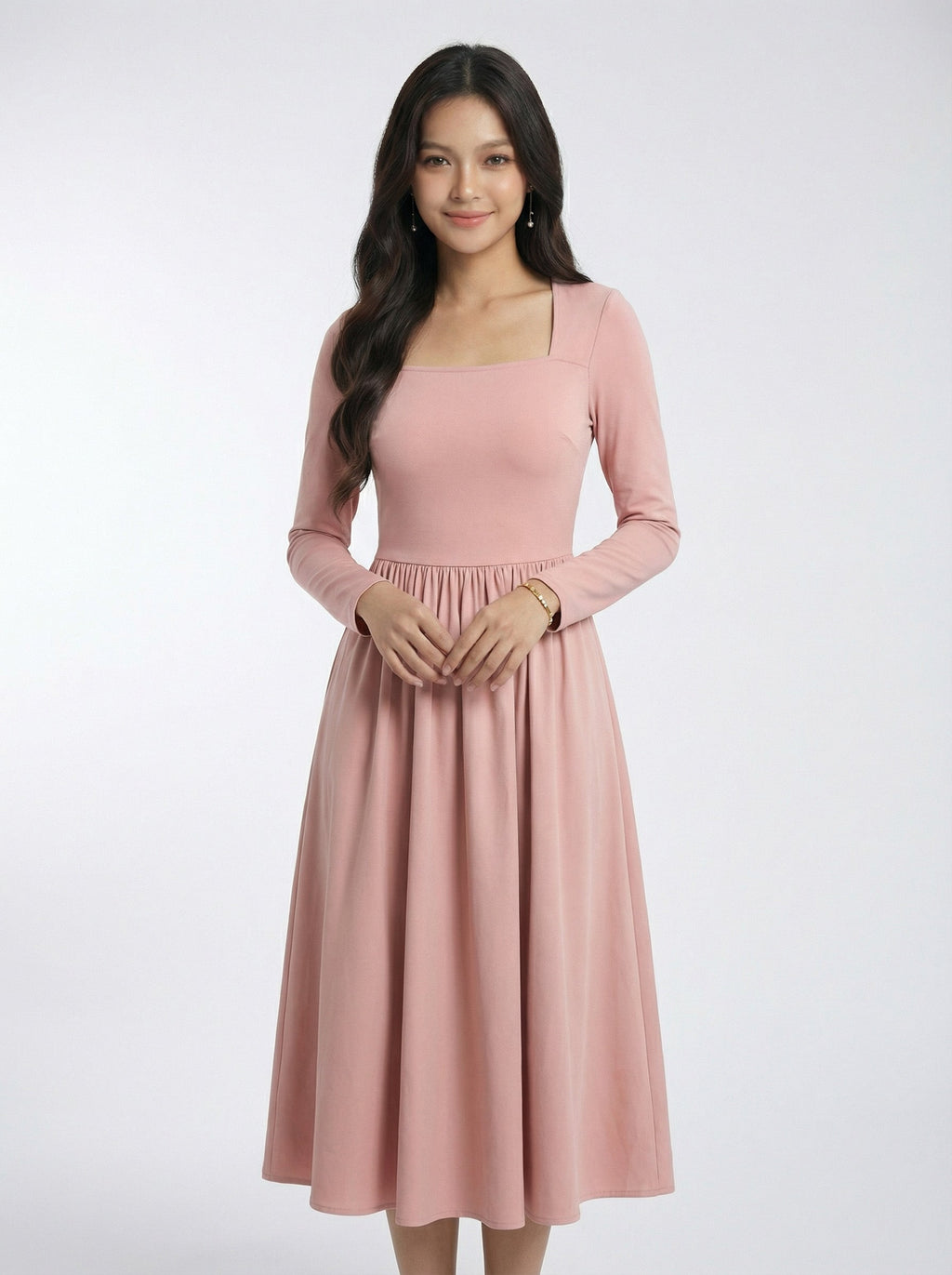 Layering Sweet Style A-Line Maxi Dress