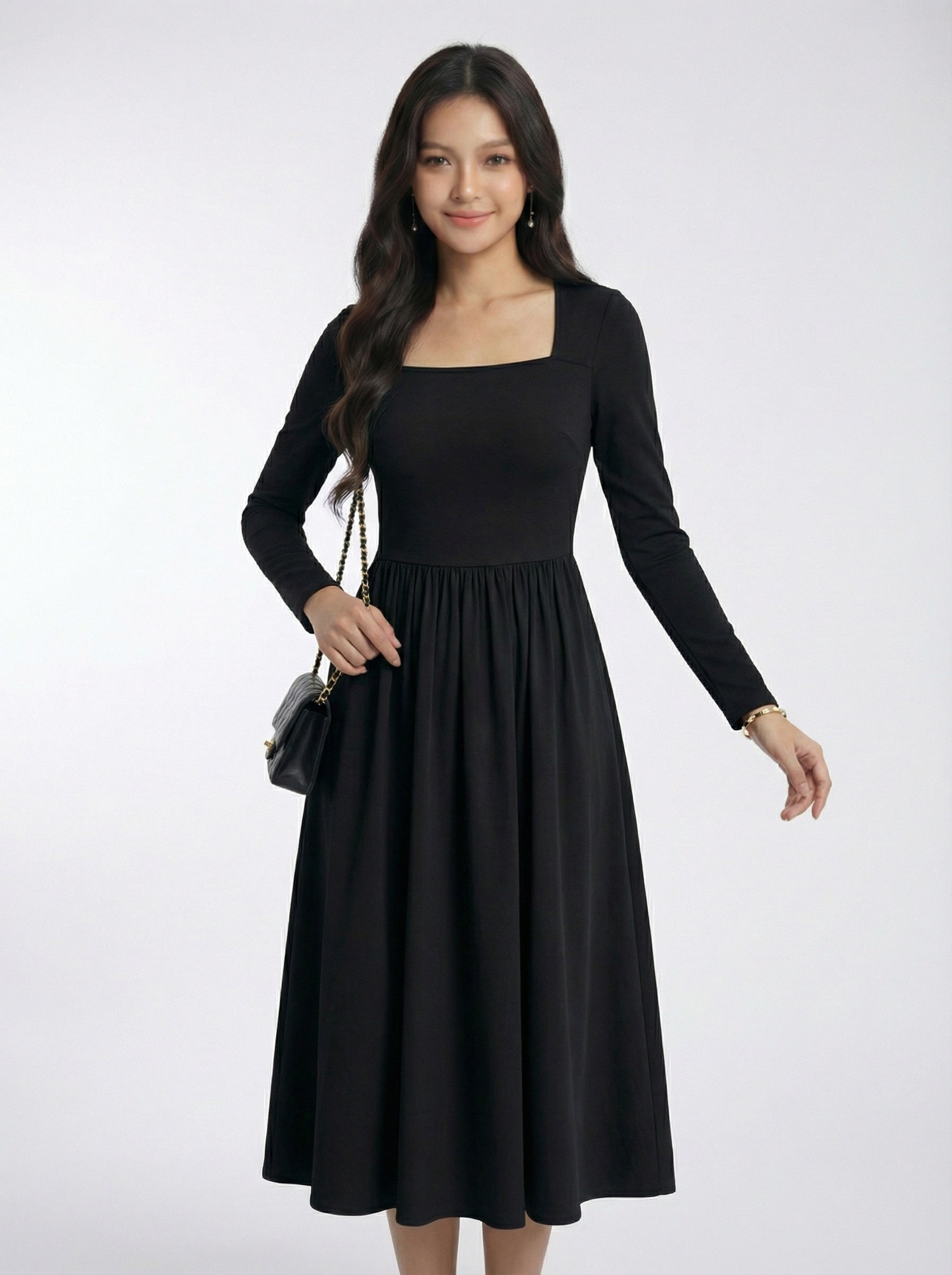 Layering Sweet Style A-Line Maxi Dress