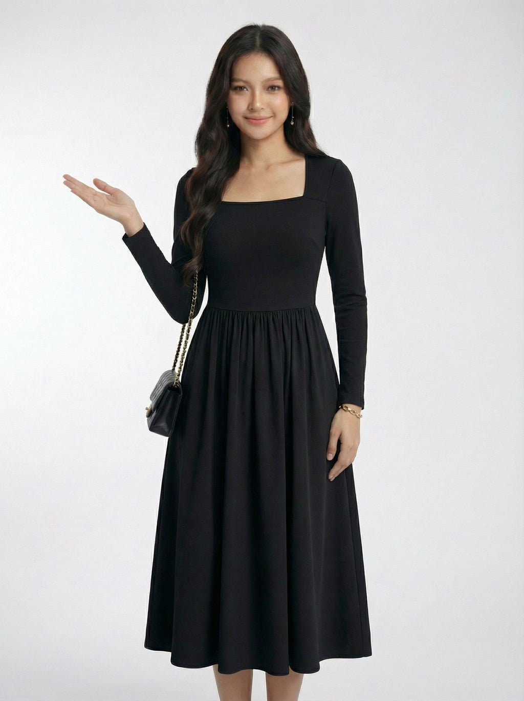 Layering Sweet Style A-Line Maxi Dress