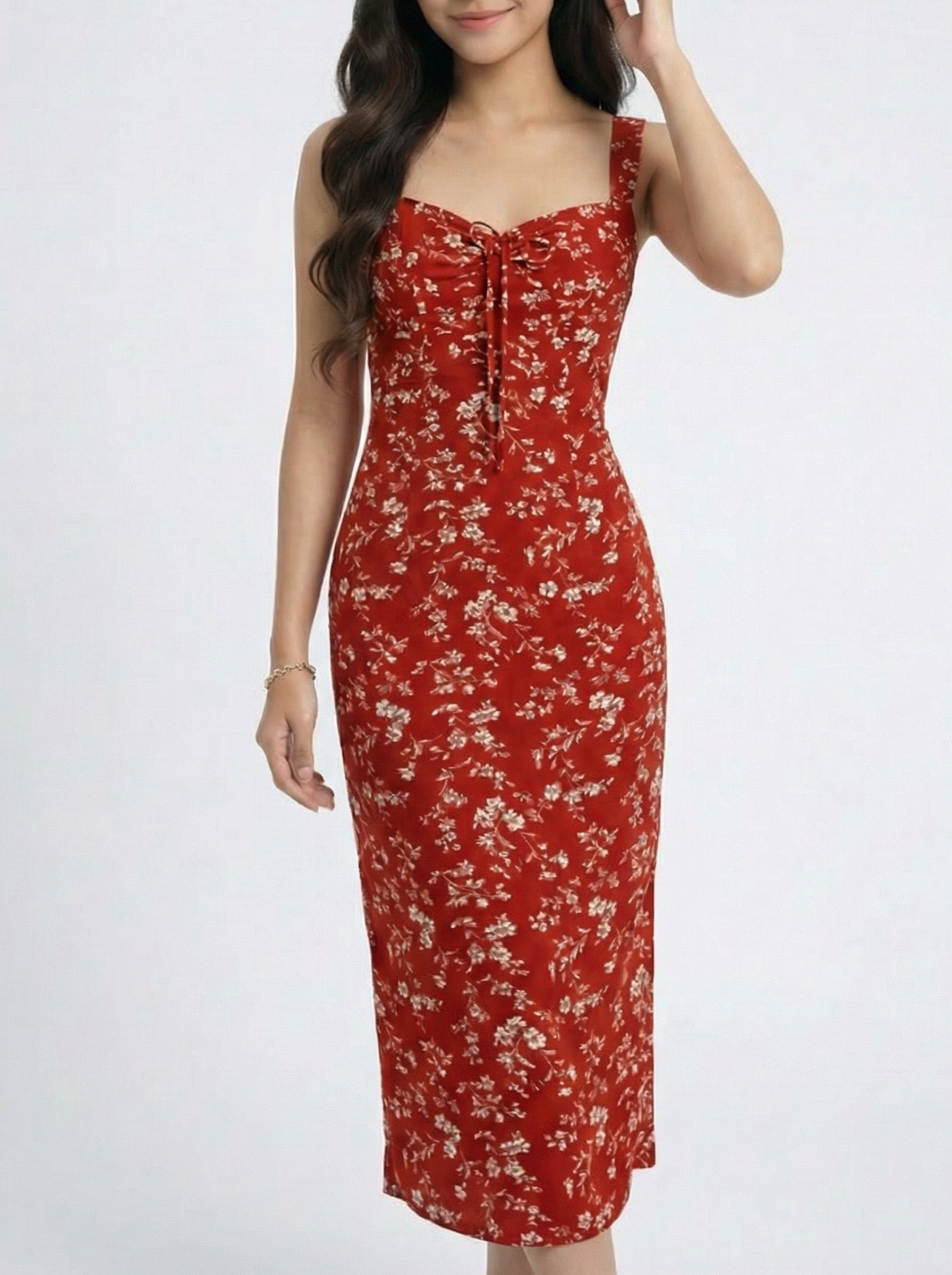 Soft Sweet Floral Spaghetti Strap Maxi Dress