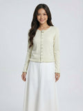 Ruffled 3D Flower Knit Cardigan