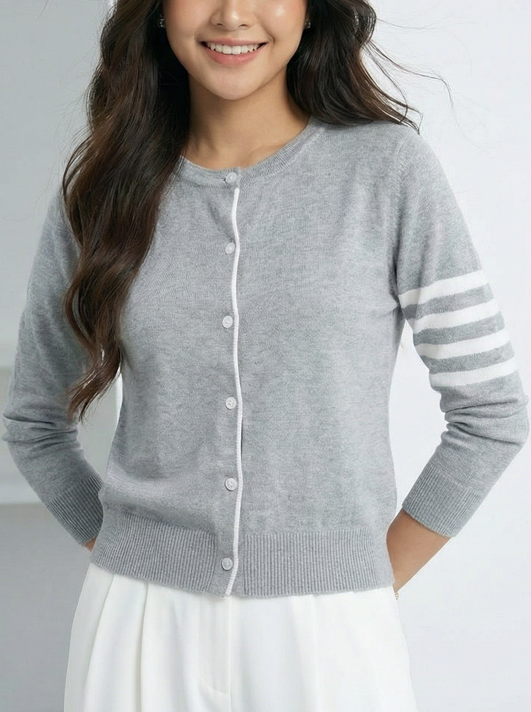 Soft Style Preppy Knit Cardigan