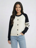 Color Block Lazy Style Knit Top