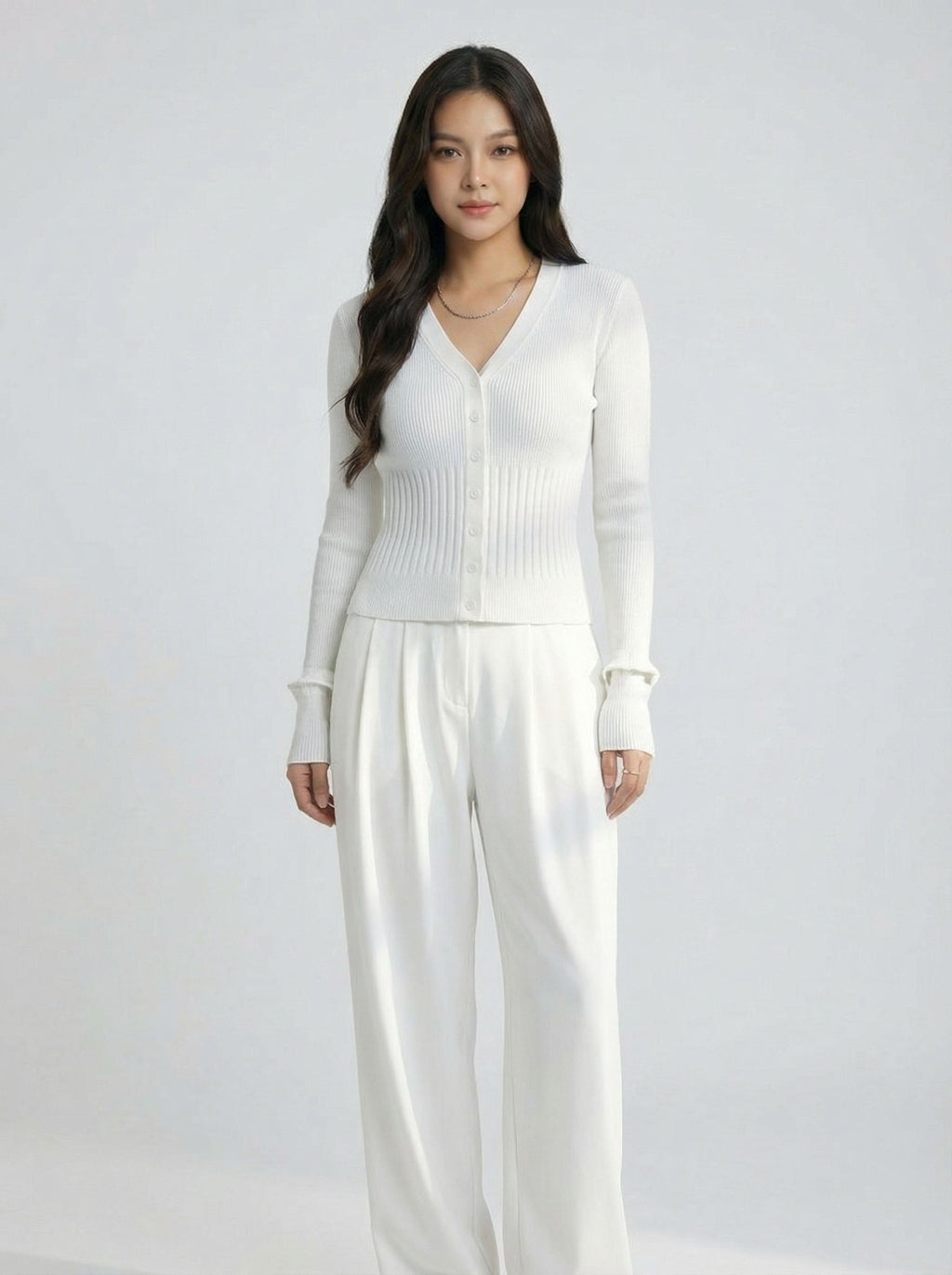 Y2K Style V Neck Knit Cardigan