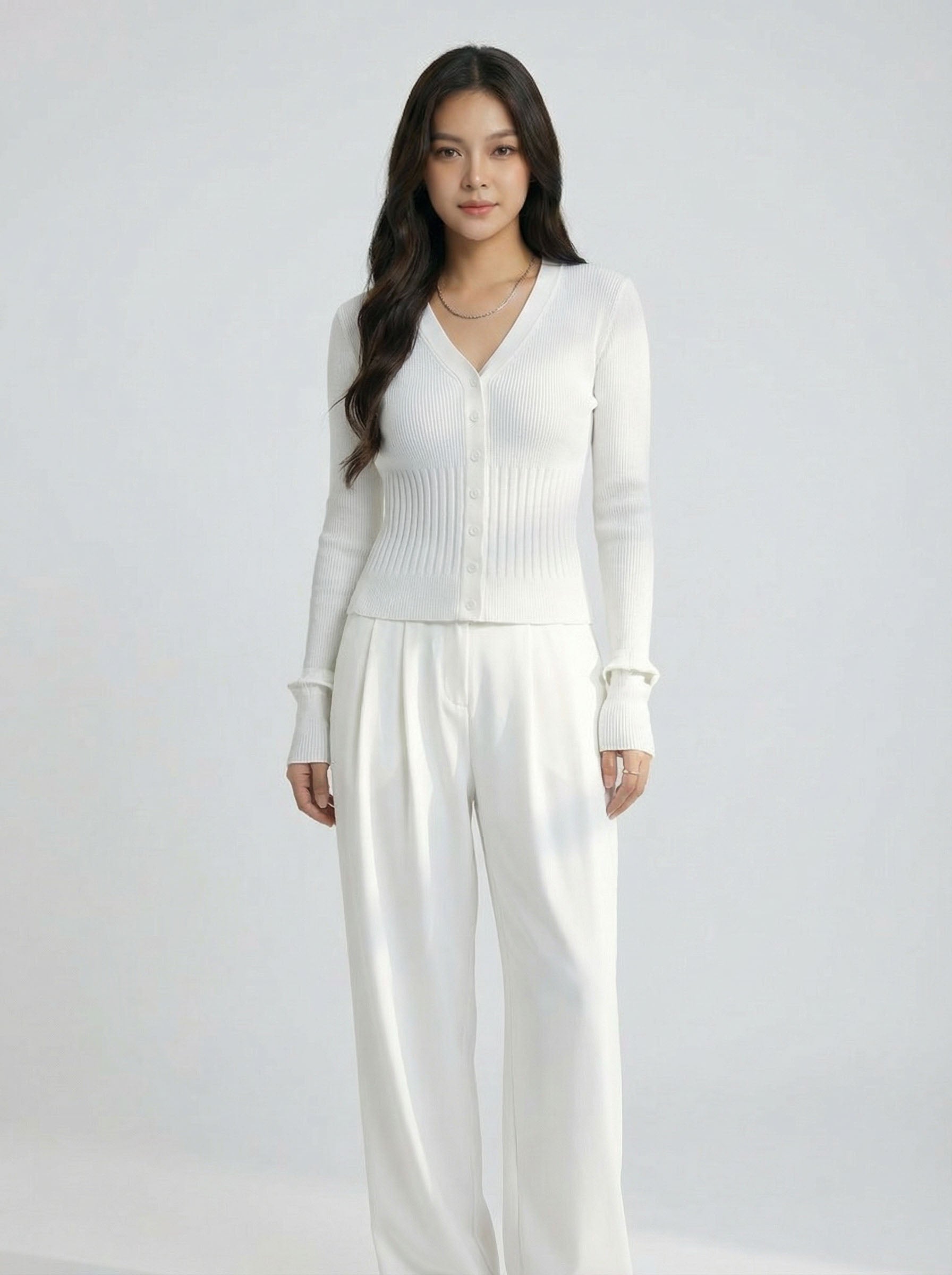 Y2K Style V Neck Knit Cardigan