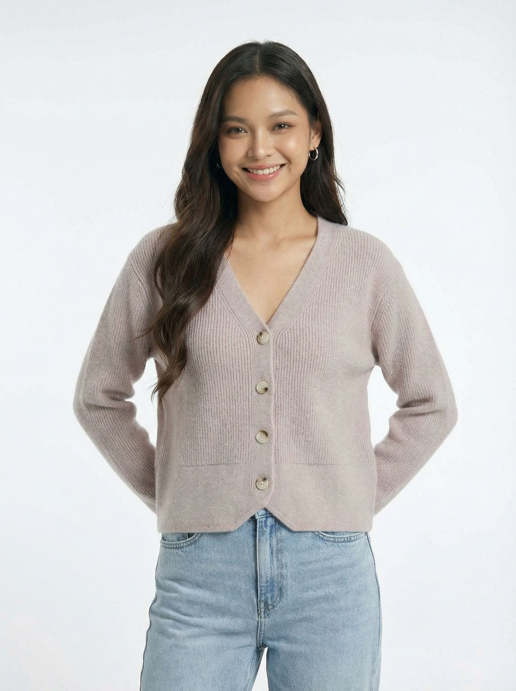 Casual V Neck Knit Cardigan Outerwear