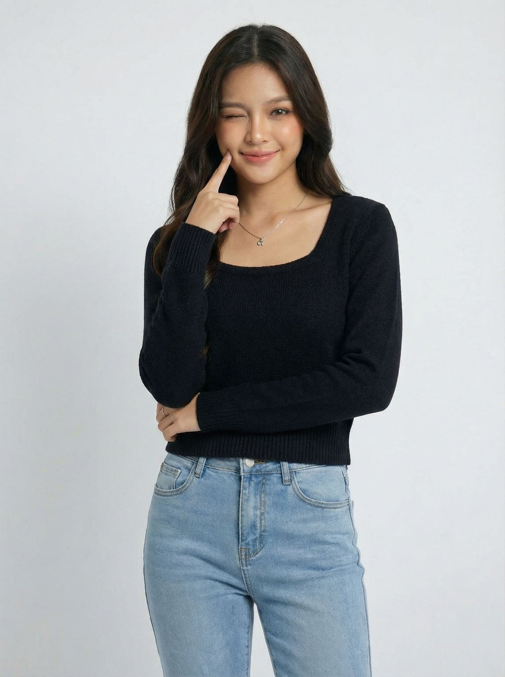 Square Neck Inner Wear Knit Top