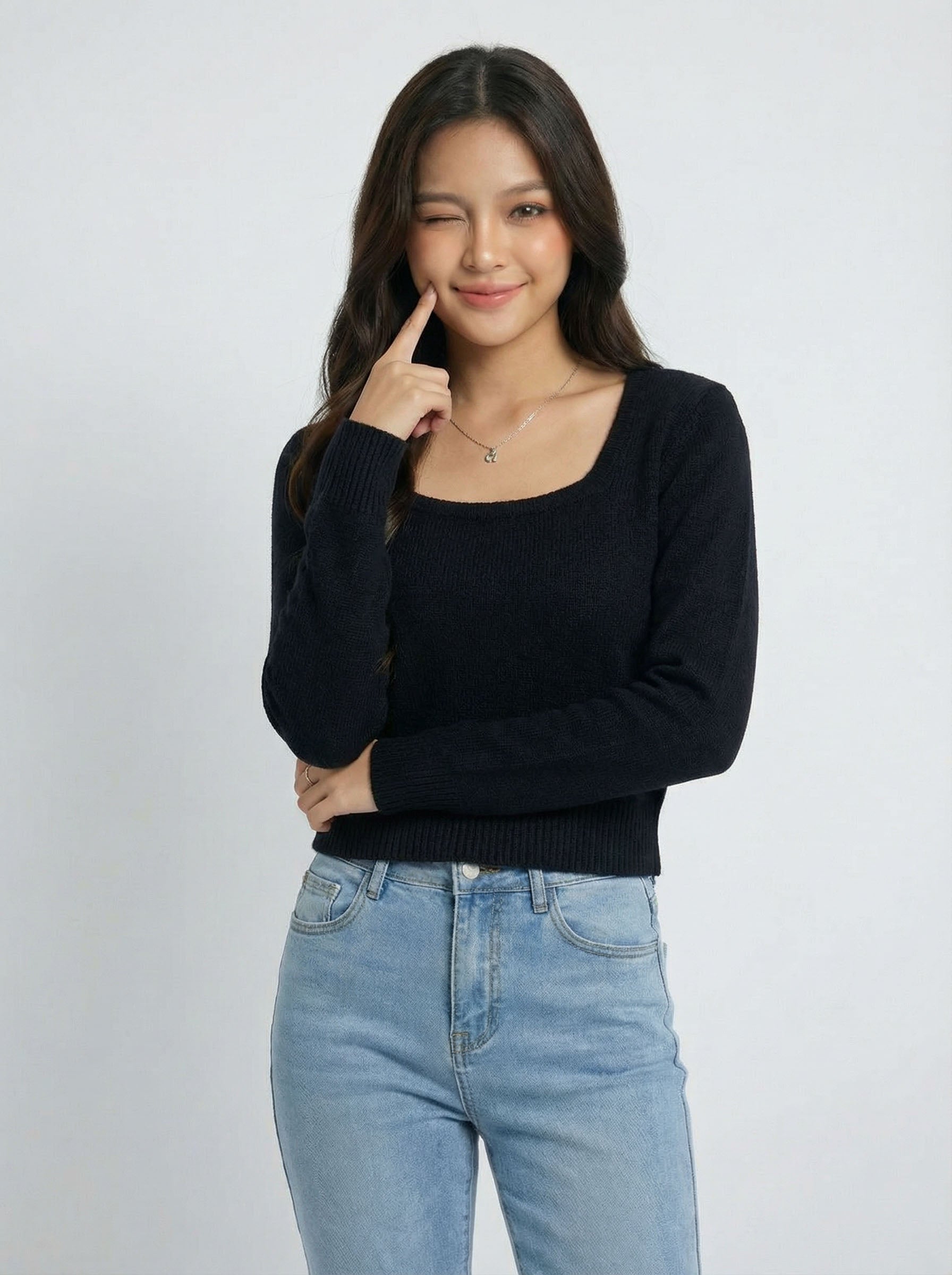 Square Neck Inner Wear Knit Top