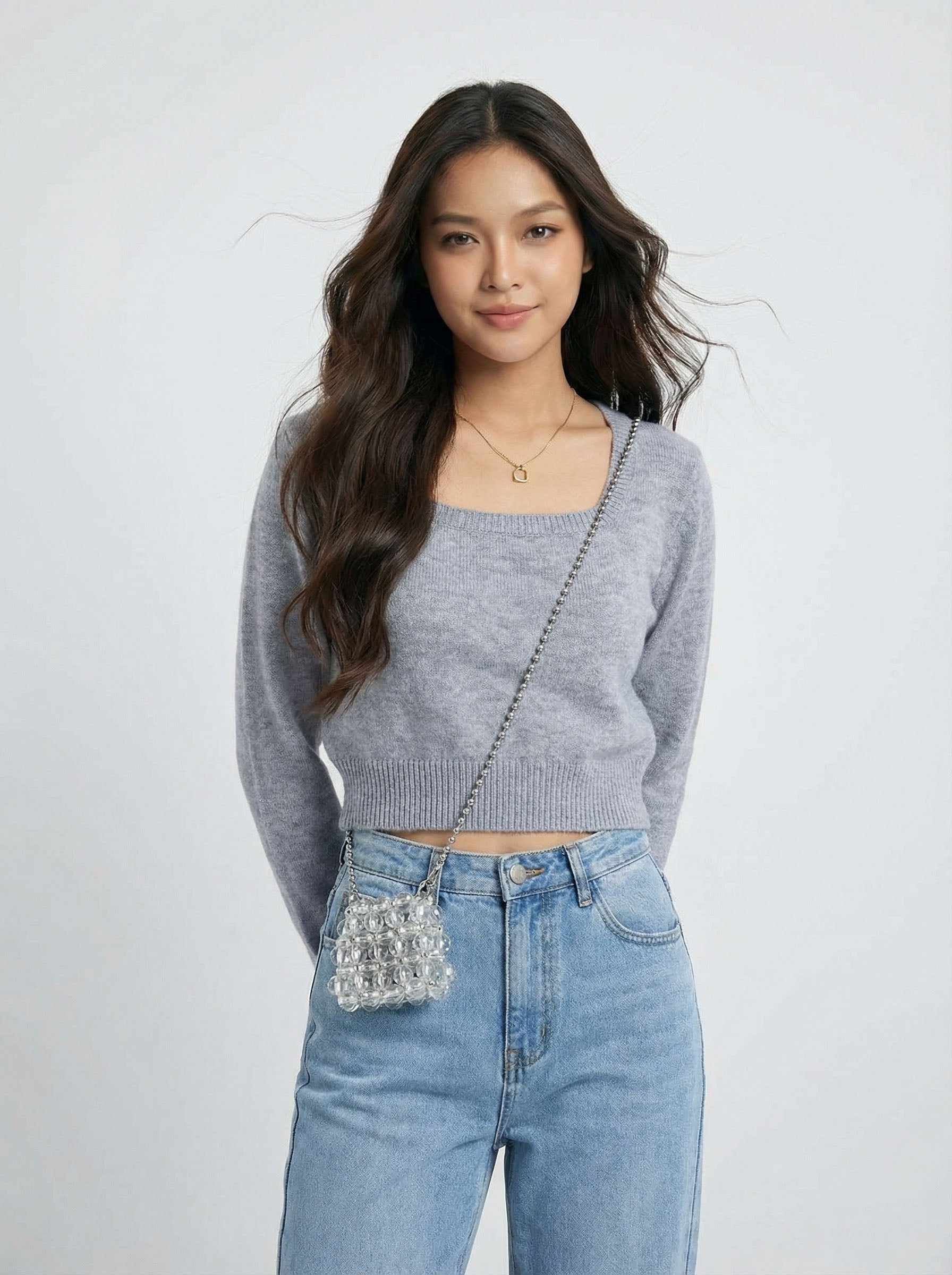 Square Neck Inner Wear Knit Top