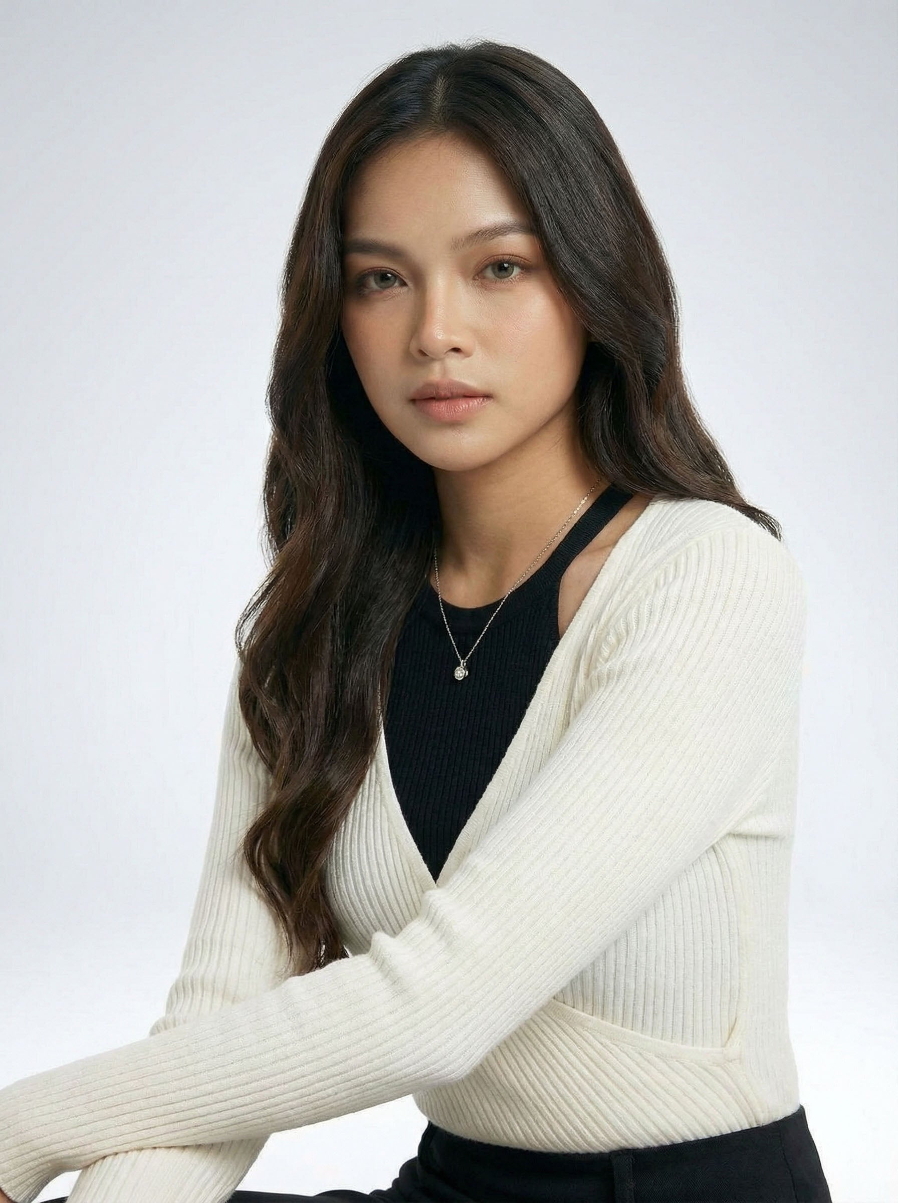 Slim Off Shoulder Knit Long Sleeve Top