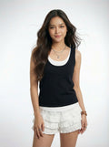 Knit Two-Piece Racerback Tank Top