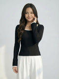 Ruffle Trim Cropped Knit Base