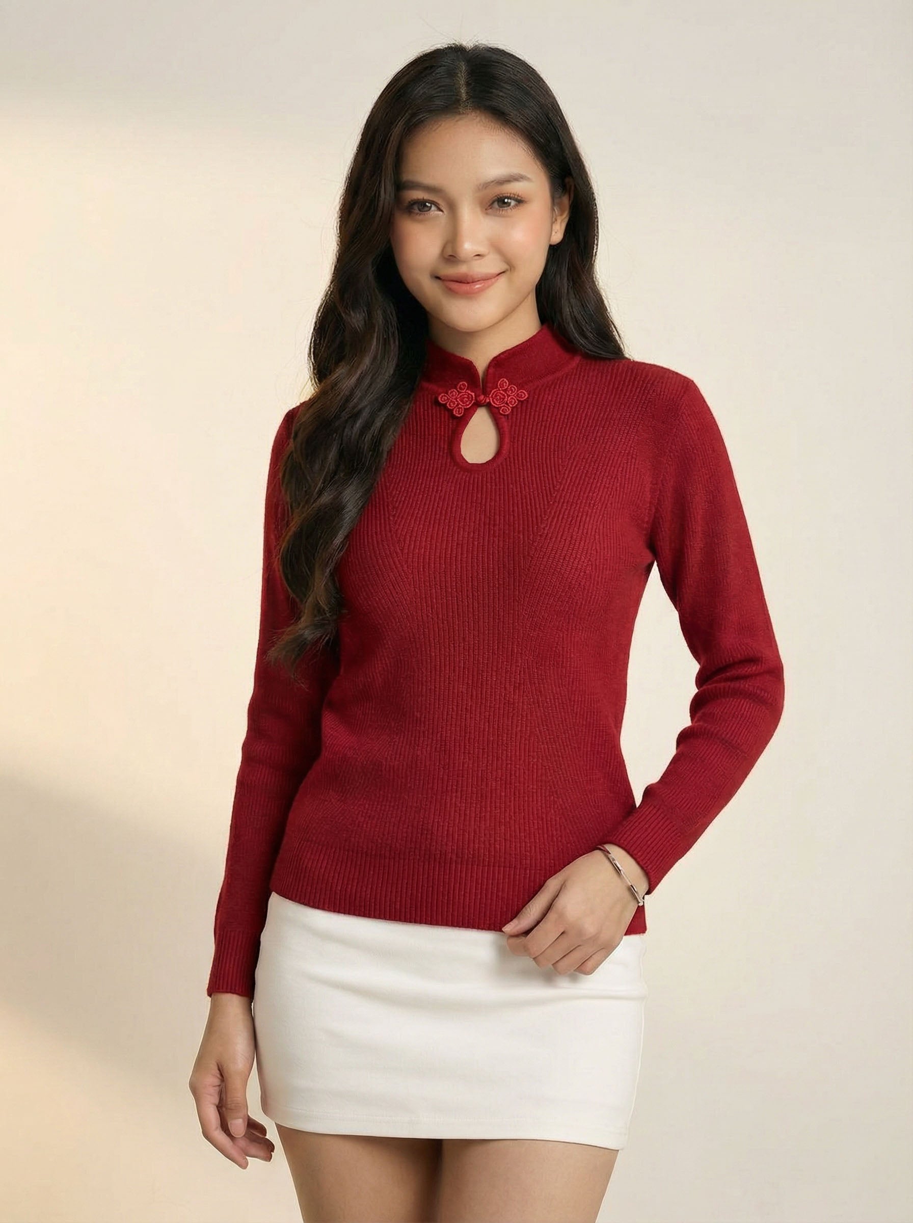 New Chinese Frog Button Knit