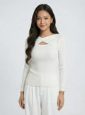 New Arrival Cutout Slim Fit Knit Top