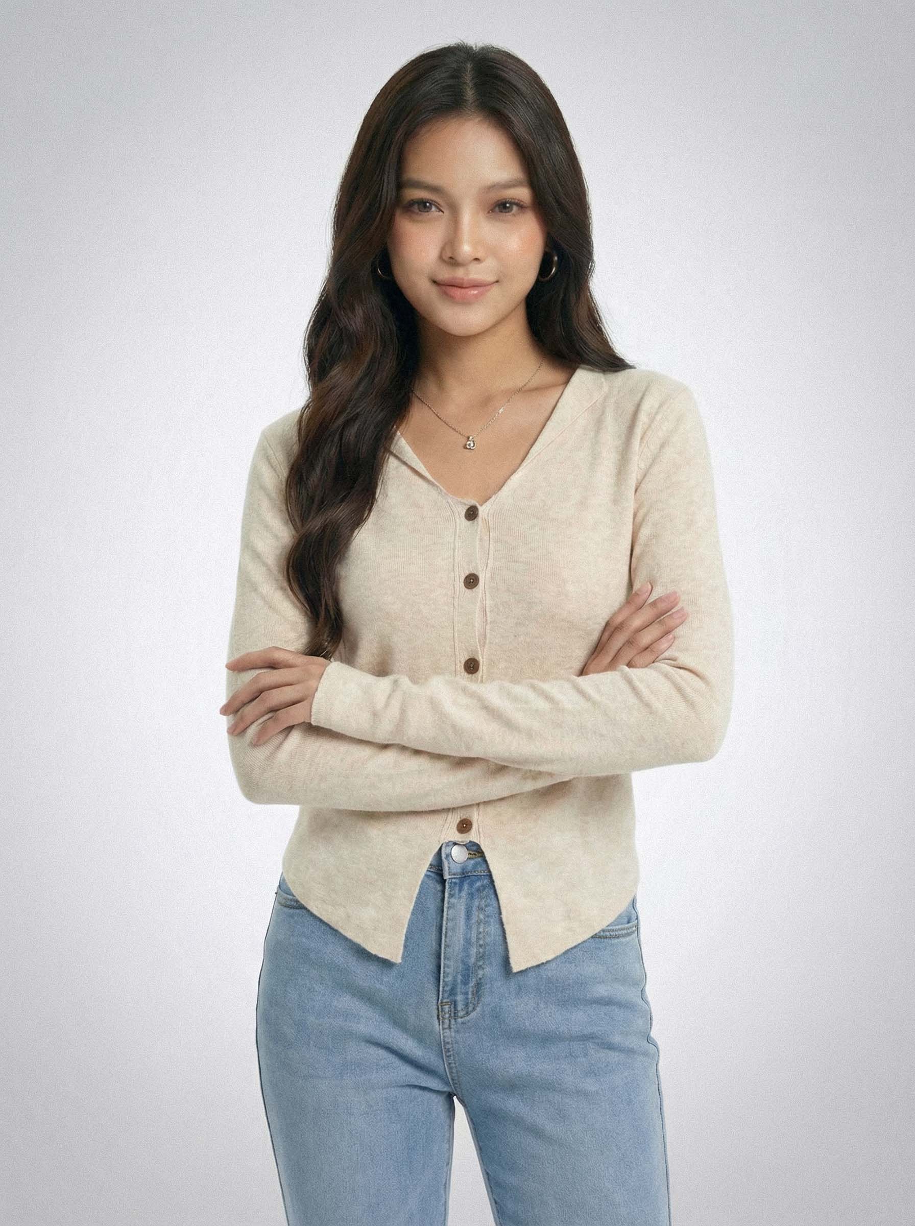 Asymmetric Designer Details Knit Top