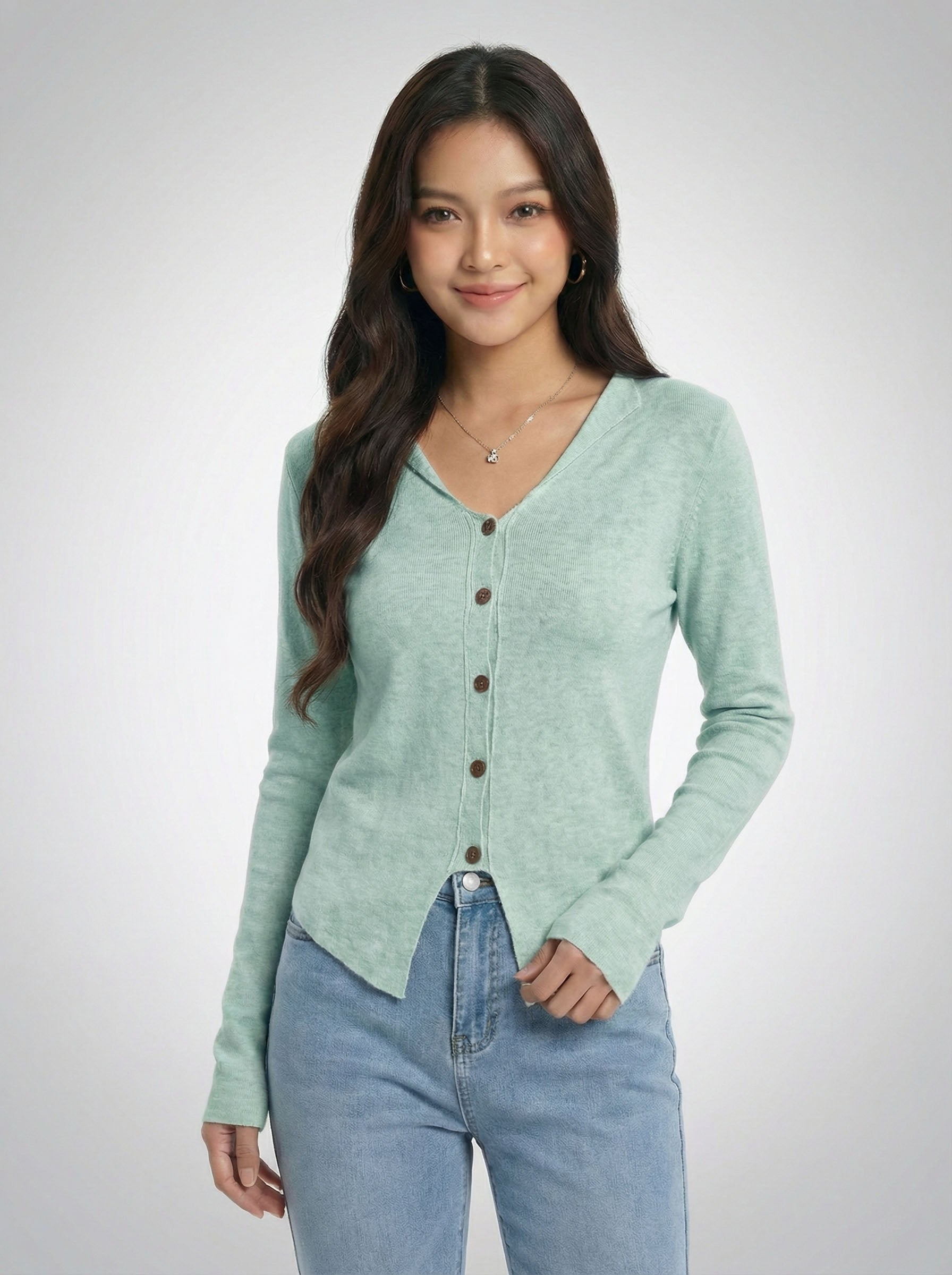 Asymmetric Designer Details Knit Top