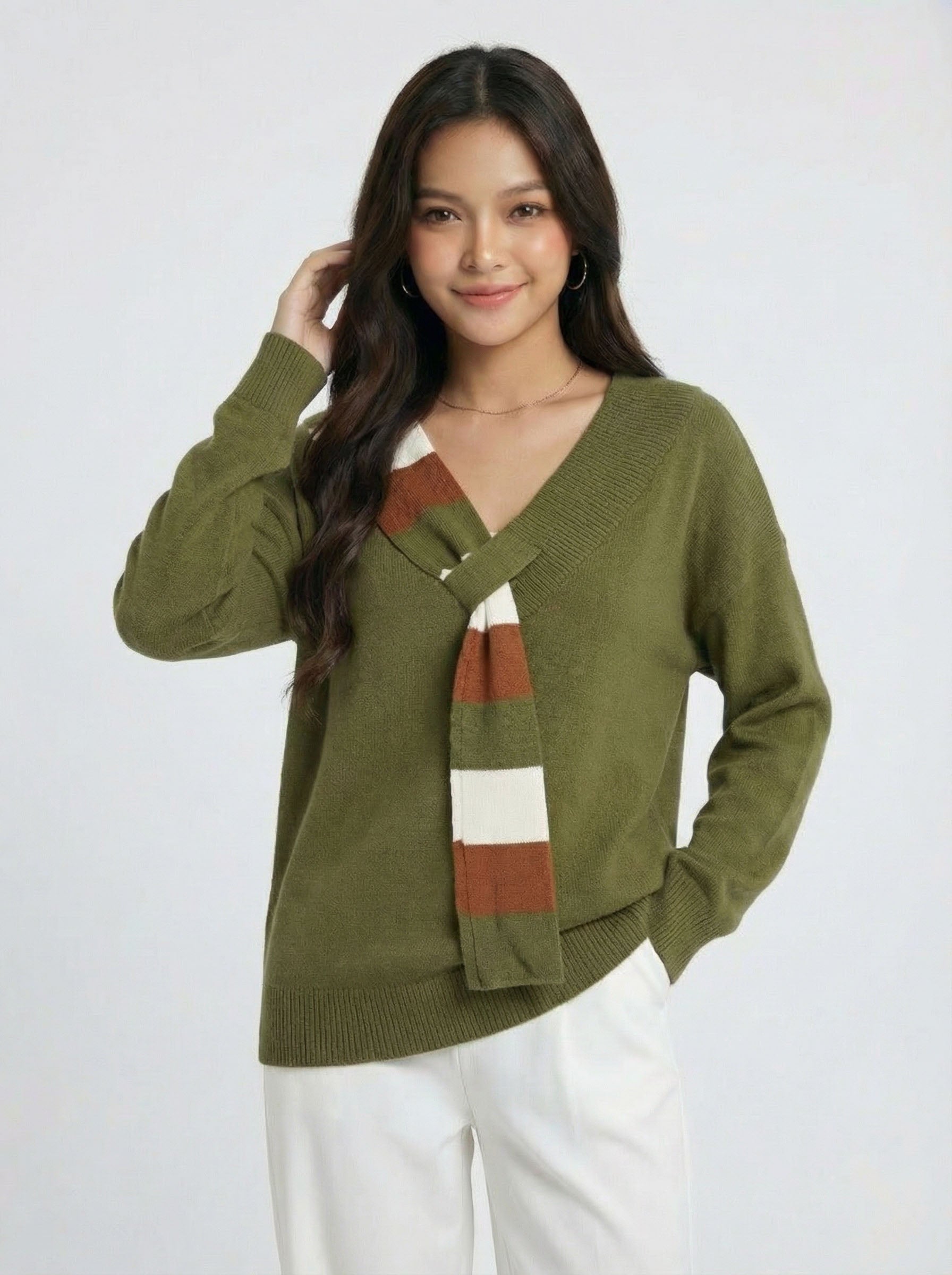 Casual V Neck Knit Cardigan Outerwear