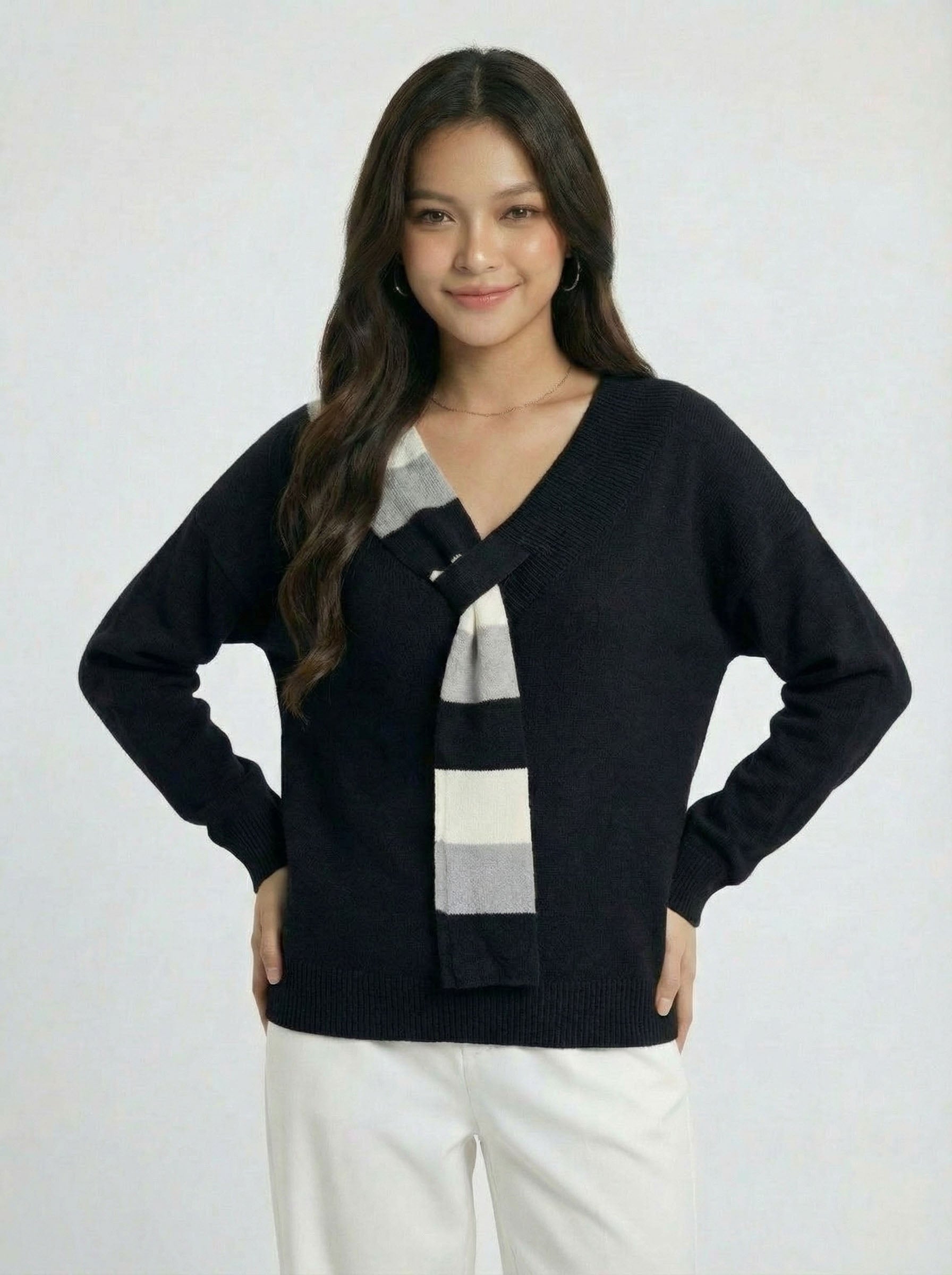 Casual V Neck Knit Cardigan Outerwear