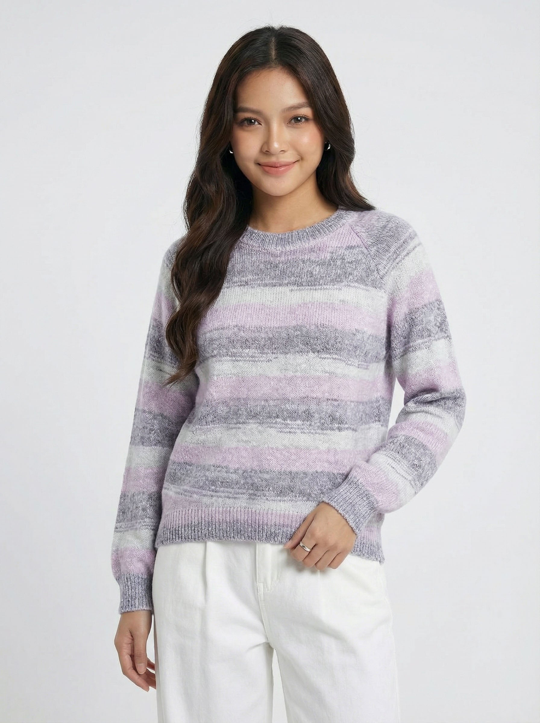 Warm Style Color Block Knit Top