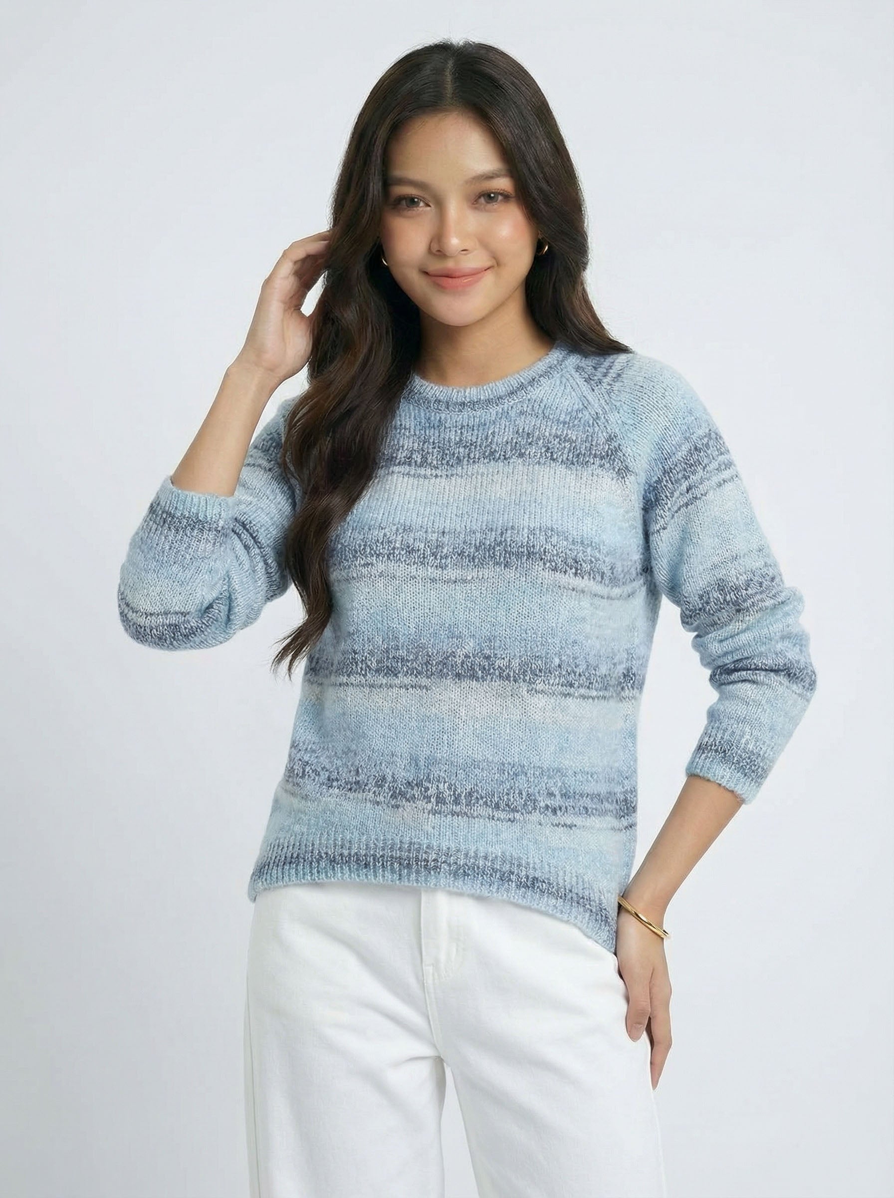 Warm Style Color Block Knit Top